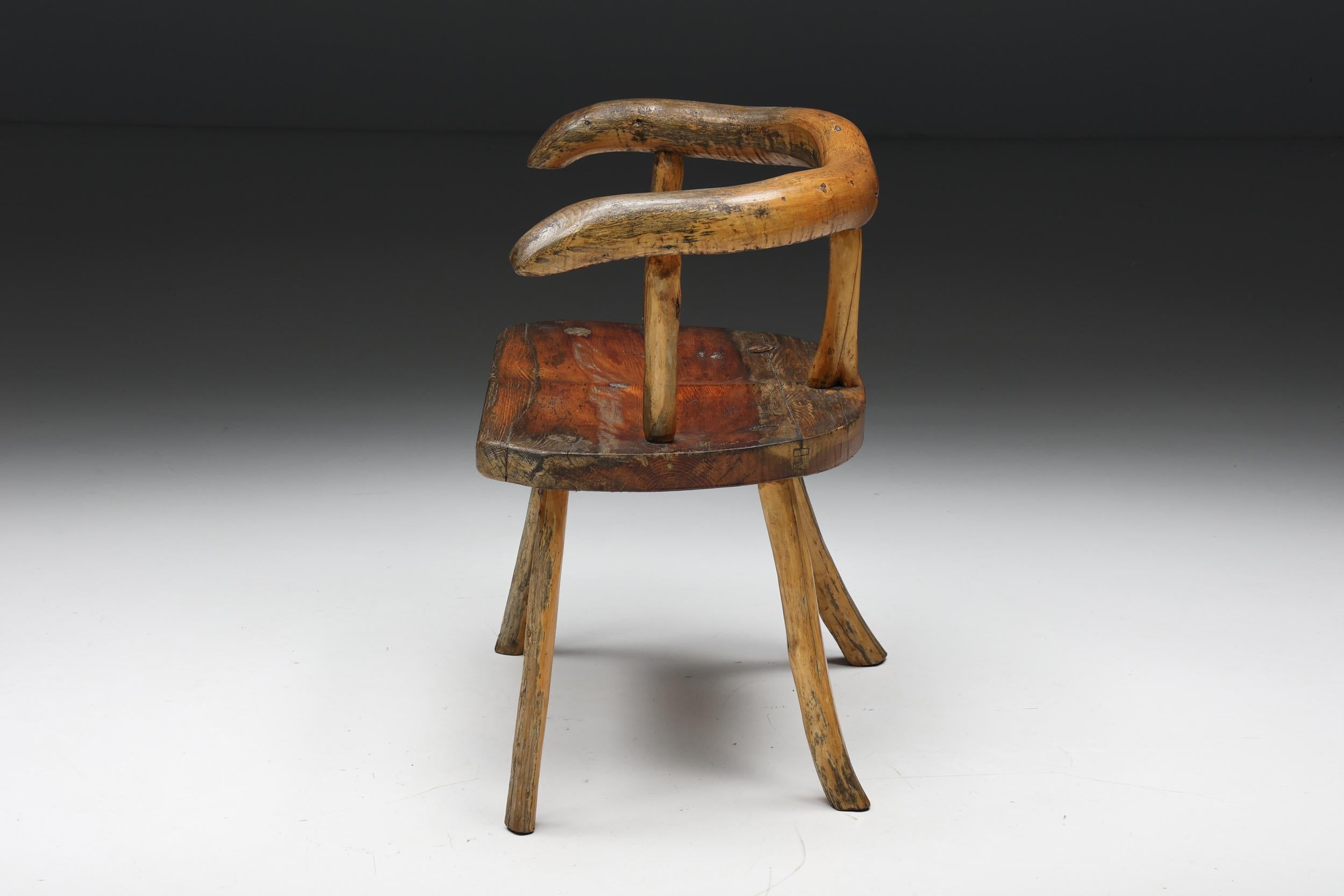 Mid-20th Century Sculptural Scandinavian Wabi Sabi Chair, 1940s