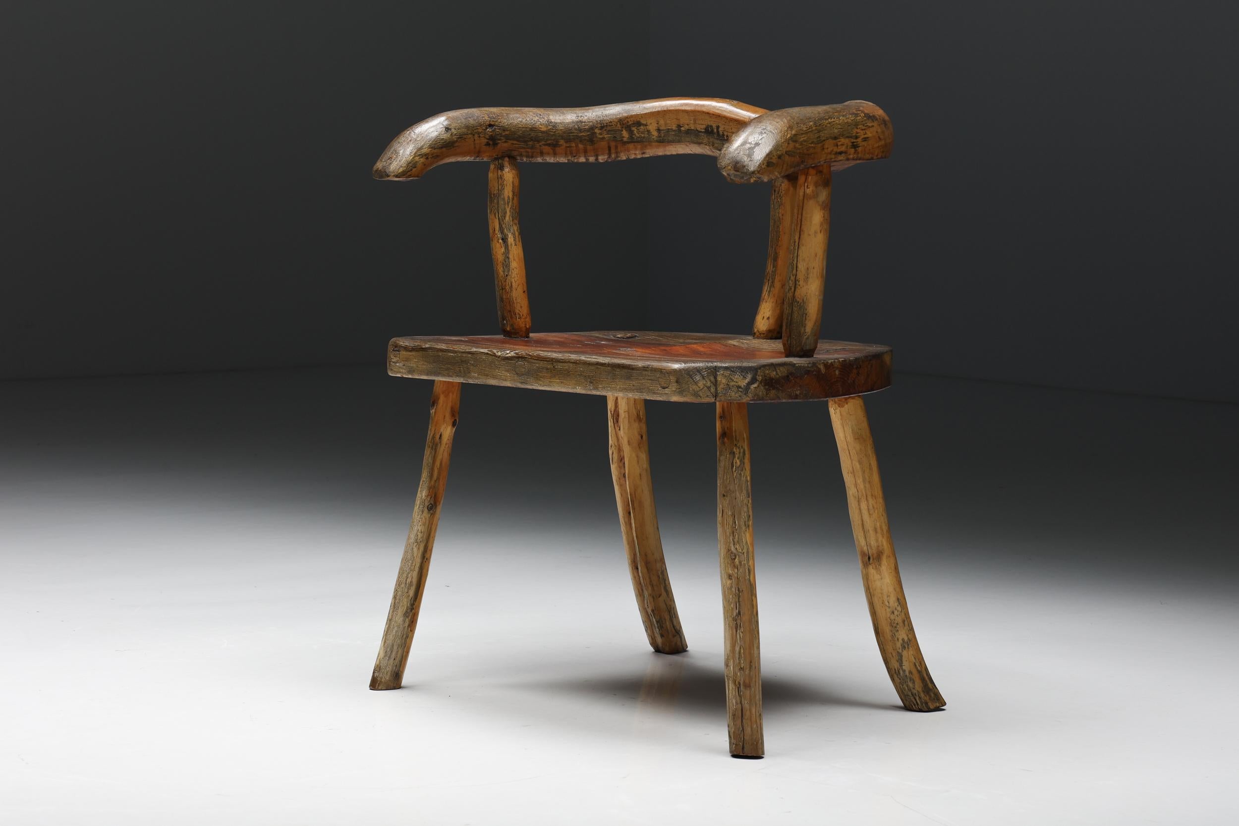 Sculptural Scandinavian Wabi Sabi Chair, 1940s 1