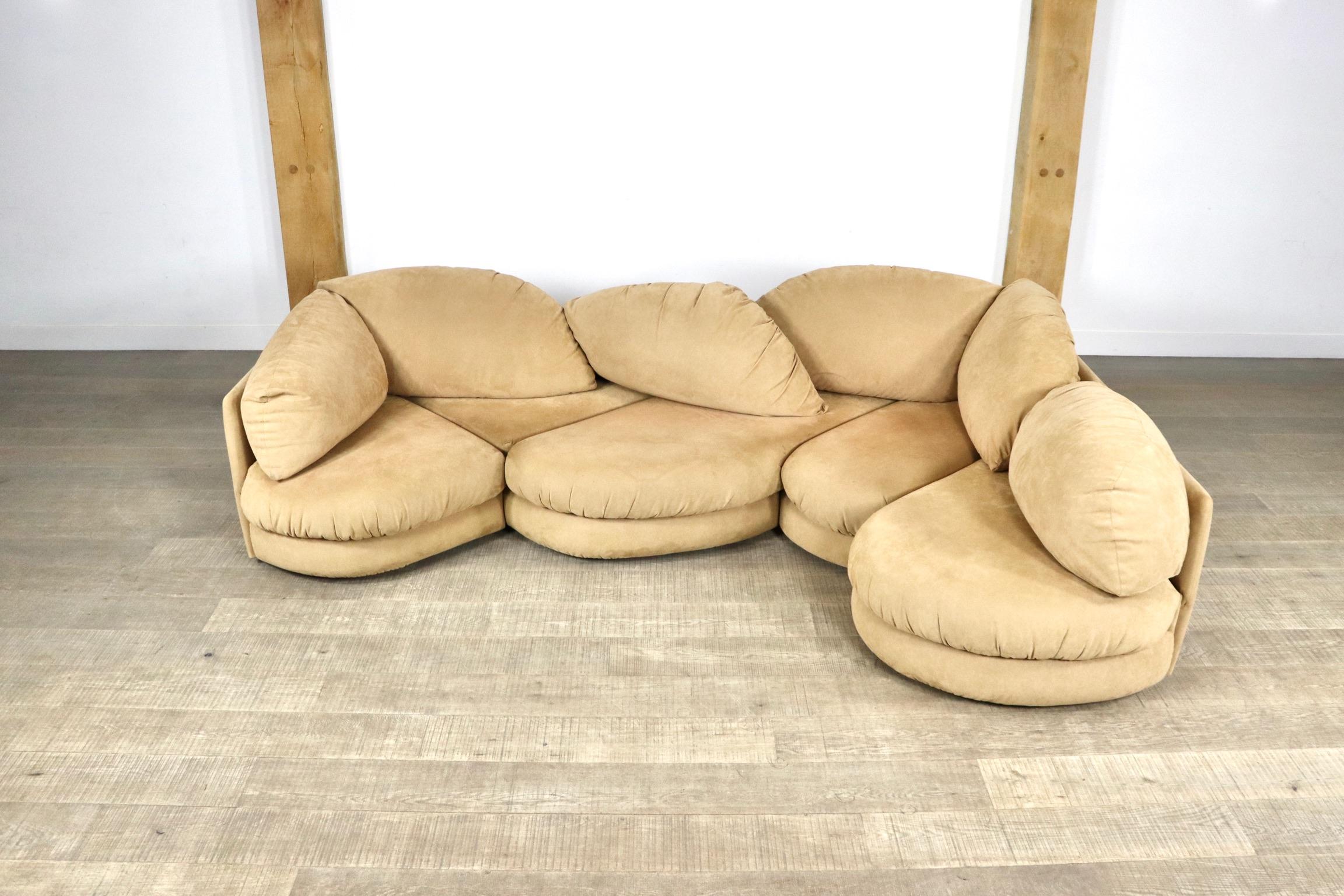 Mid-20th Century Sculptural Sectional Sofa by Wiener Werkstätte, 1970s