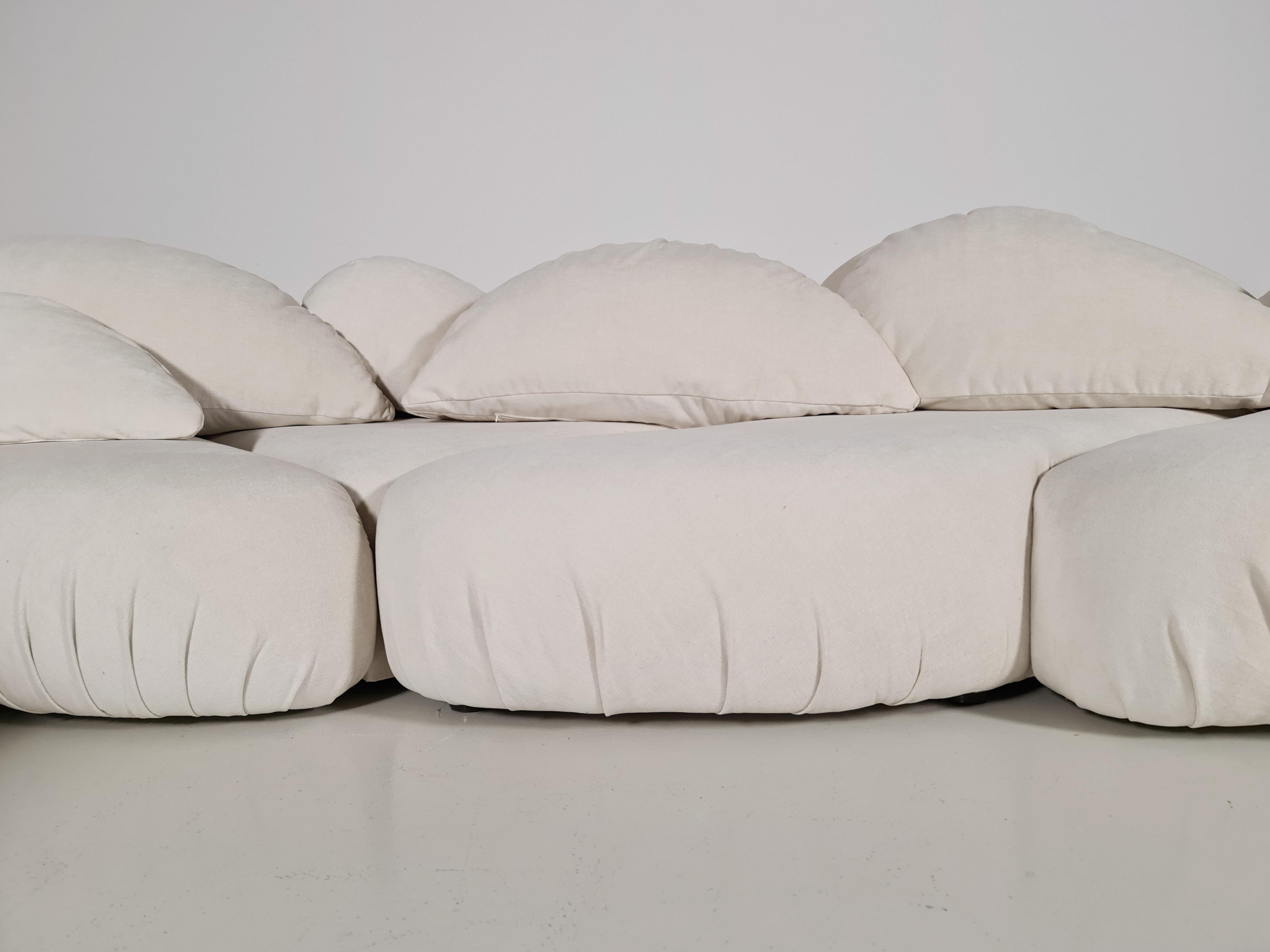 Fabric Sculptural Sectional Sofa Group by Wiener Werstätten, 1970