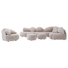 Sculptural Sectional Sofa Group by Wiener Werstätten, 1970