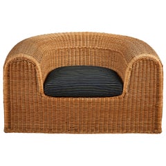 Sculptural Semicircular Wicker Chair