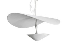 Sculptural "Serene" Pendant Light, White Plaster, Handmade by Benediko