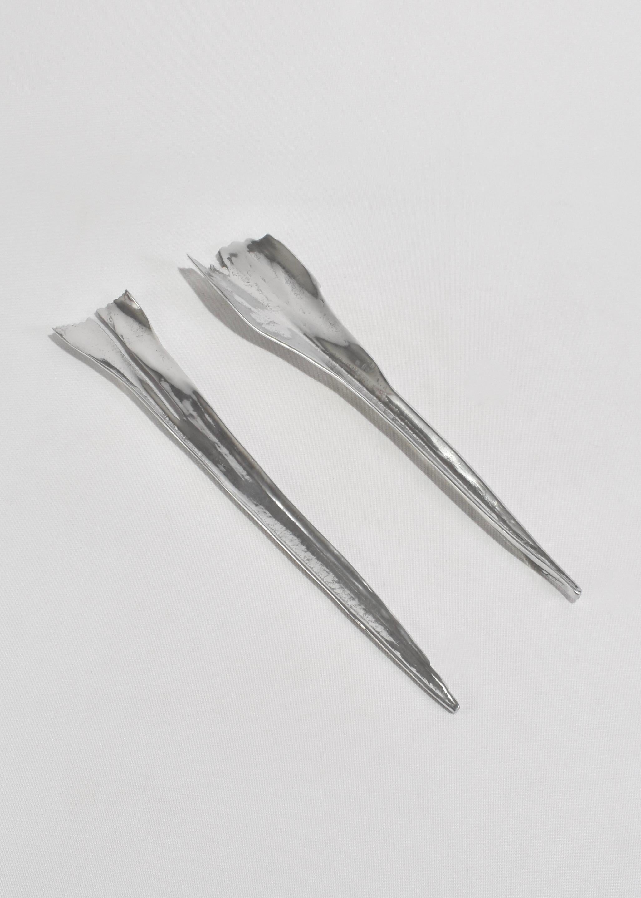 Vintage silver plated serving set in an organic shape, by Michael Aram.