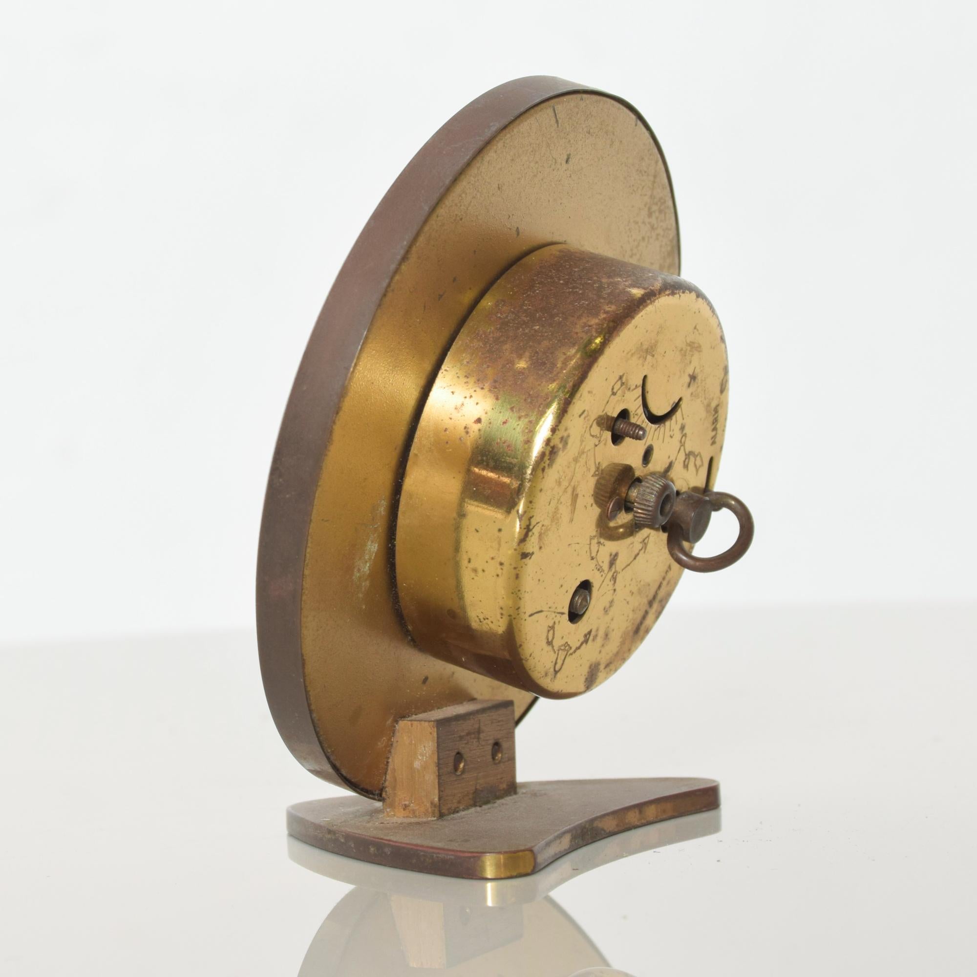 Sculptural Sheffield Vintage Brass Alarm Table Clock Western, Germany, 1960s 1