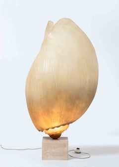 Lampada da terra a conchiglia scultorea di Marika Carniti, Italia, anni '70