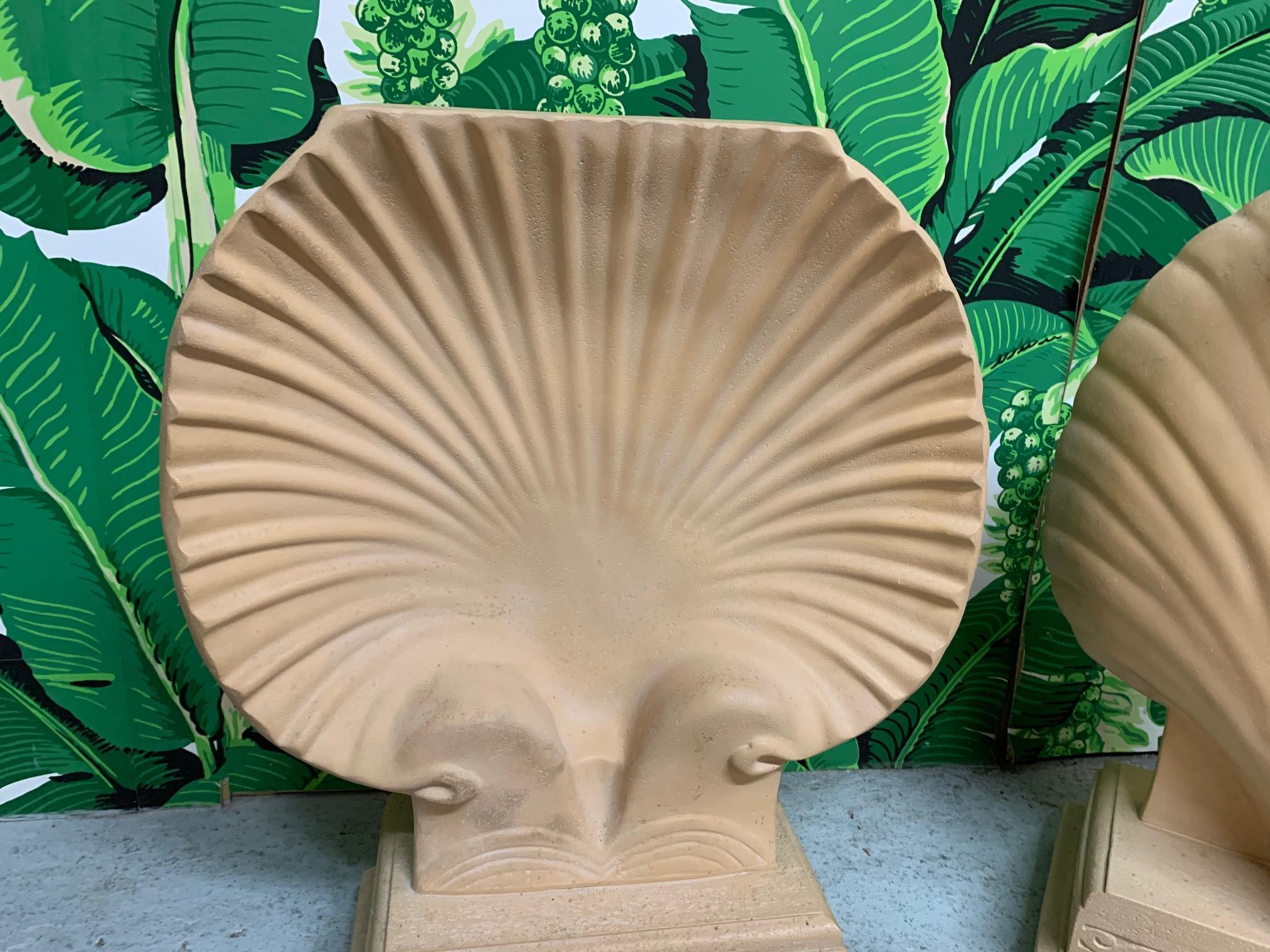 Pair of Sculptural Shell Table Base in the Manner of Serge Roche, A Pair In Good Condition In Jacksonville, FL