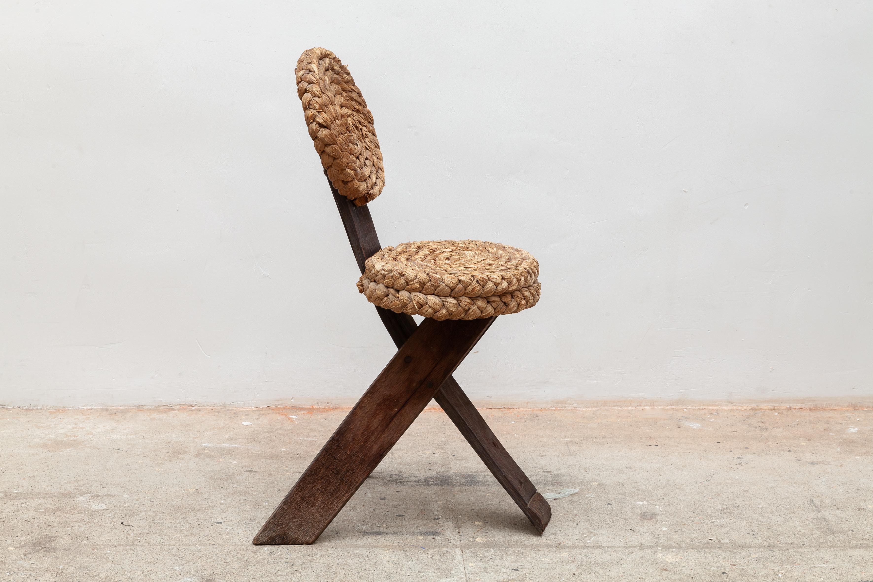 Brutalist Sculptural Side Chair by Audoux, Minet, France