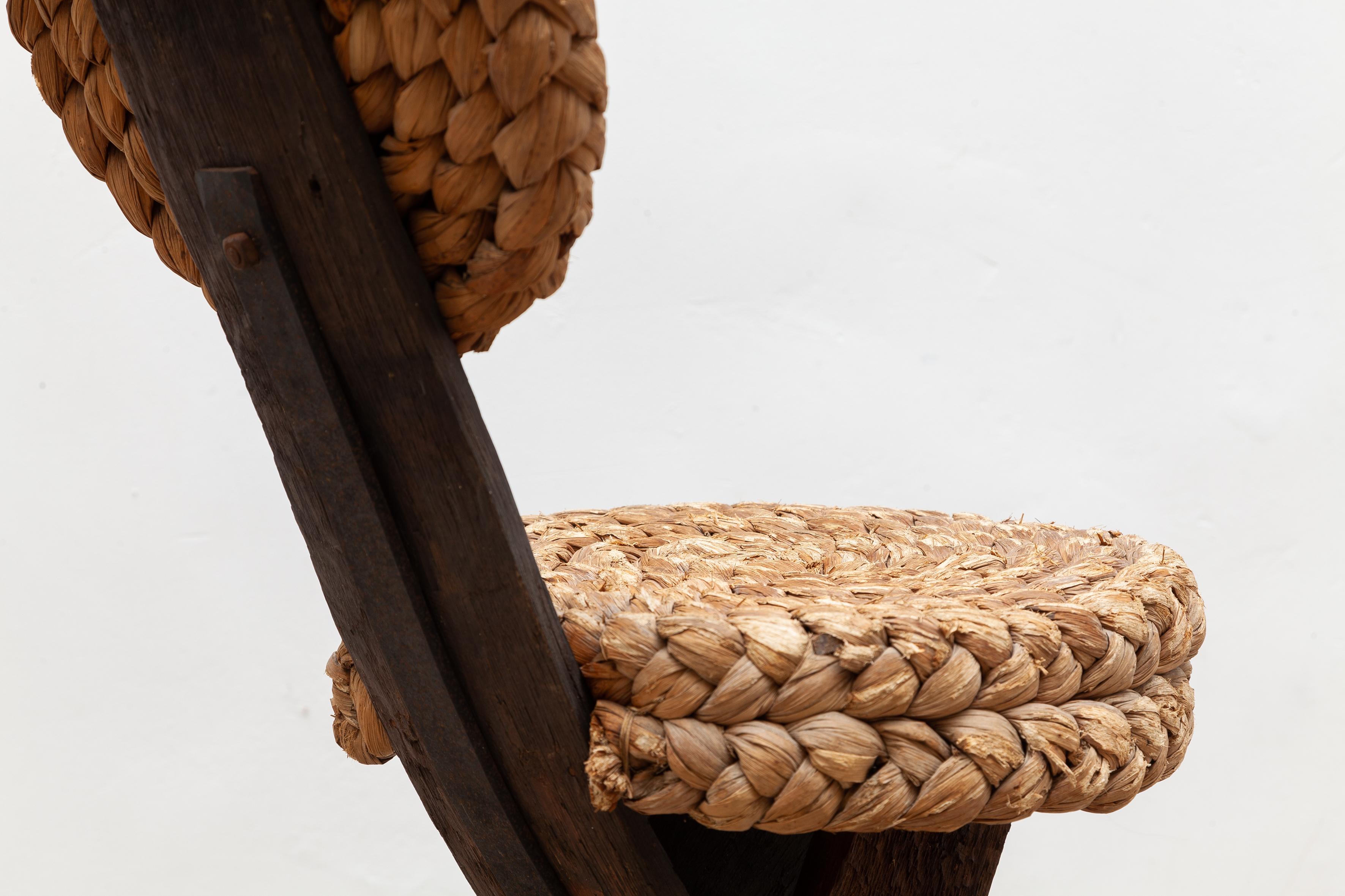 Hand-Crafted Sculptural Side Chair by Audoux, Minet, France