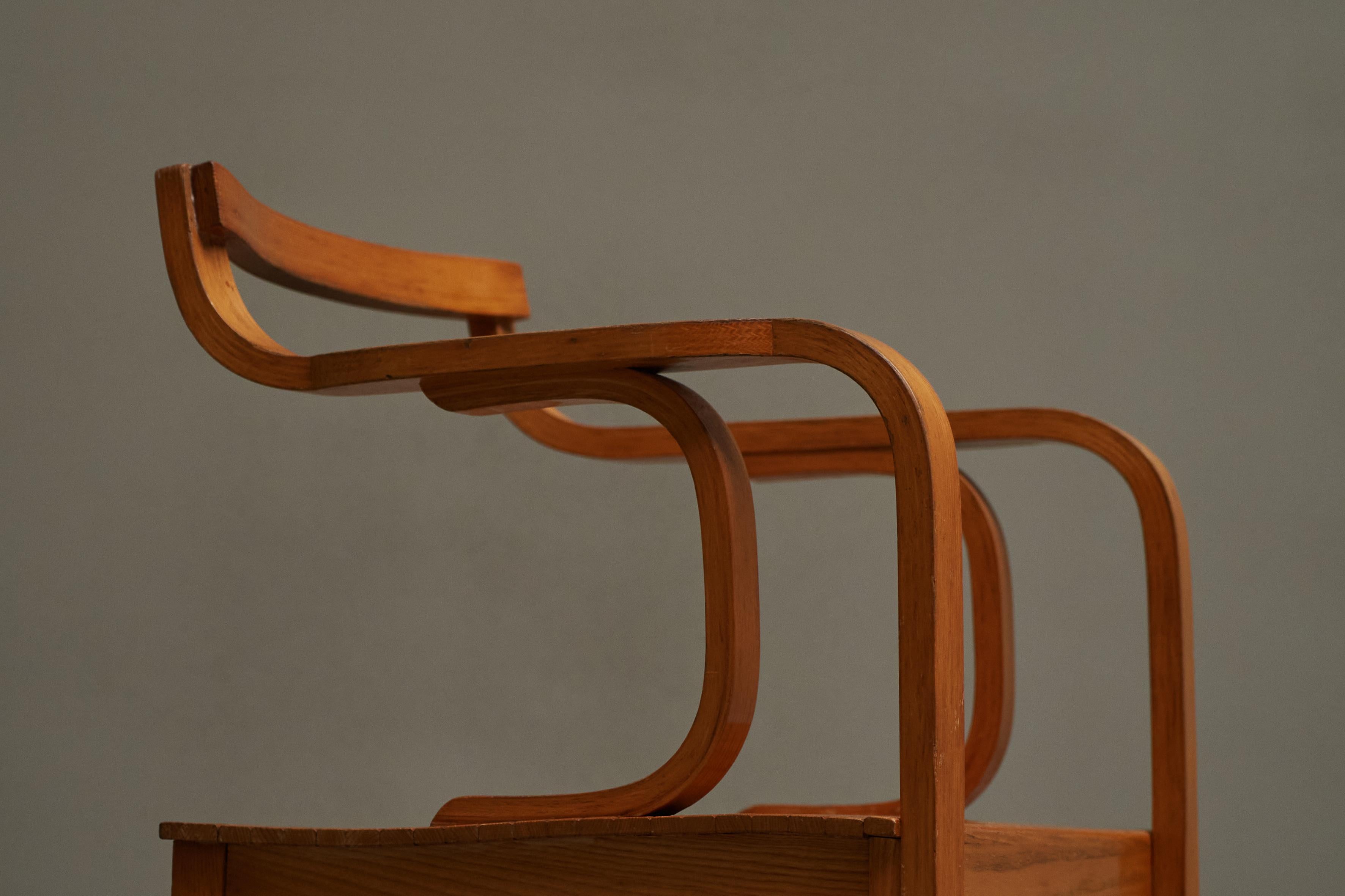 Sculptural Side Chair in Beech The Netherlands 1970s 1