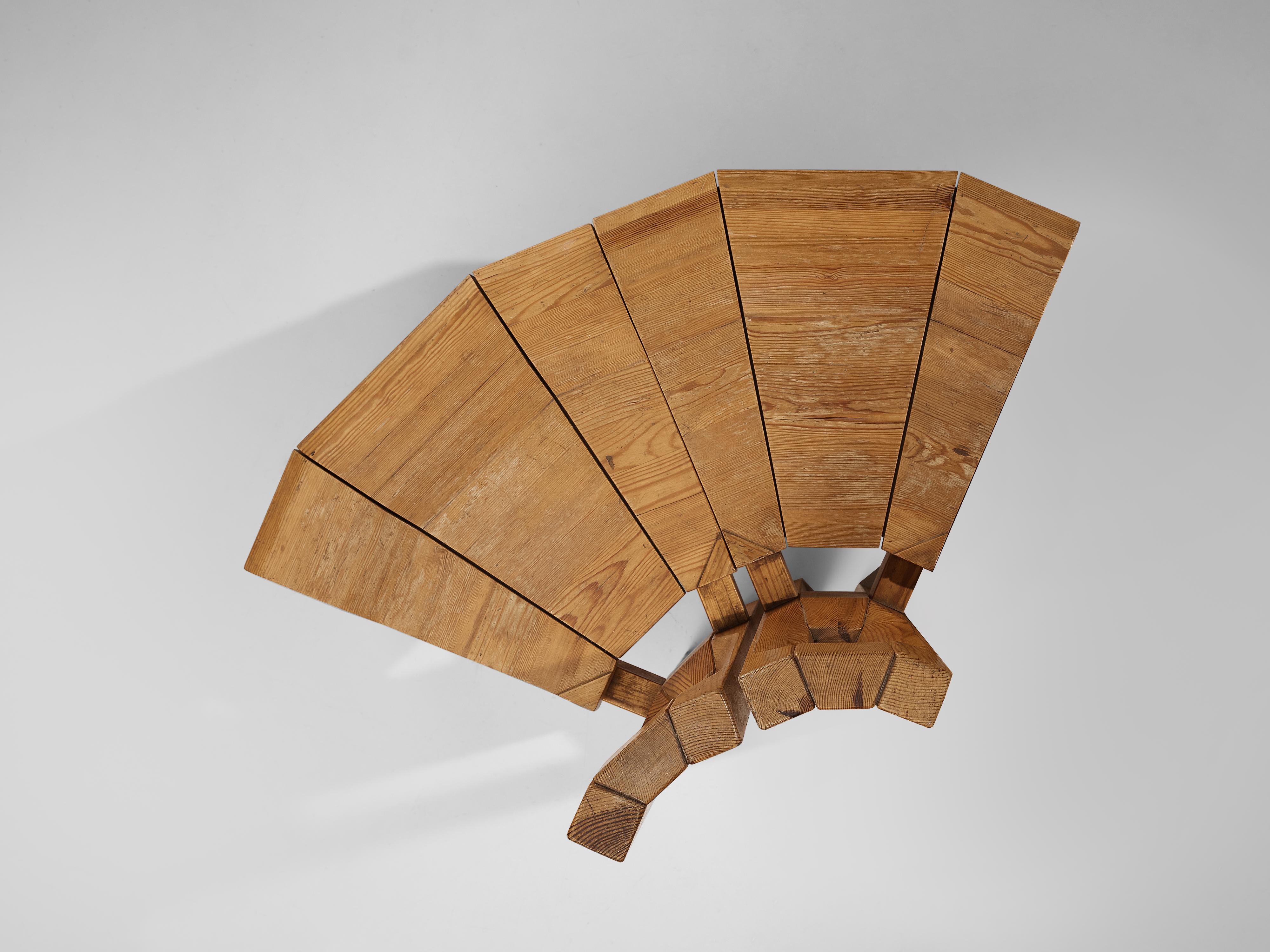 Mid-20th Century Sculptural Side Chairs in Solid Pine by Laukaan Puu