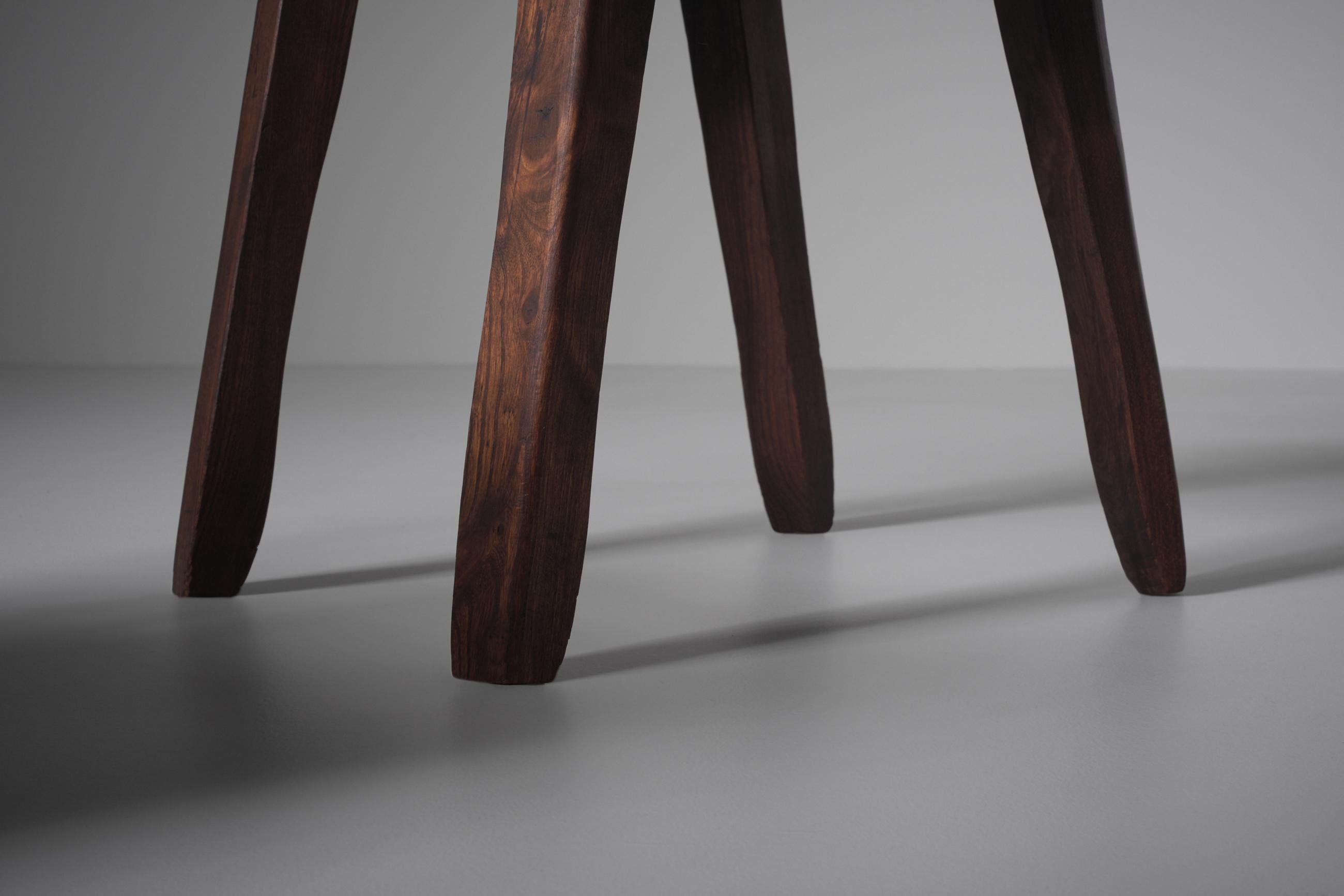 Sculptural Side Chairs in Stained Elm 3