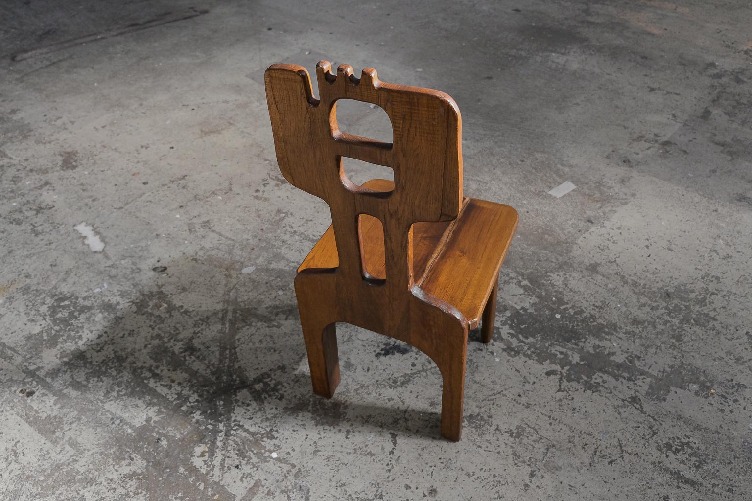 Sculptural side or dining chair by Francesco Pasinato, 1970s en vente 9
