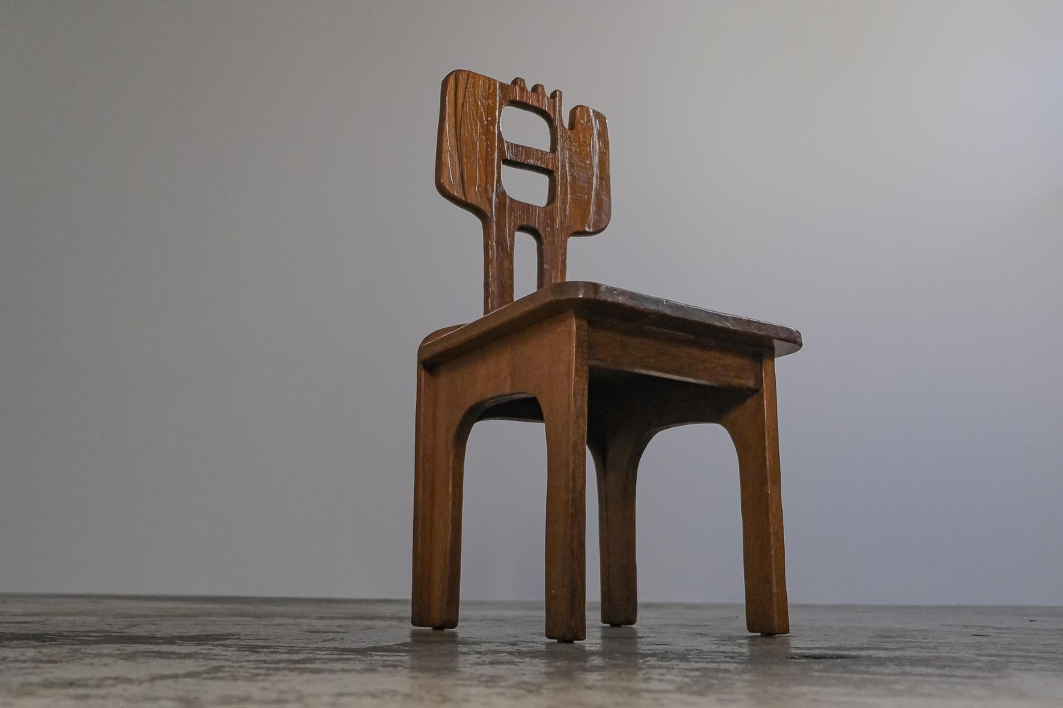 Sculptural side or dining chair by Francesco Pasinato, 1970s Bon état - En vente à Frankfurt am Main, DE