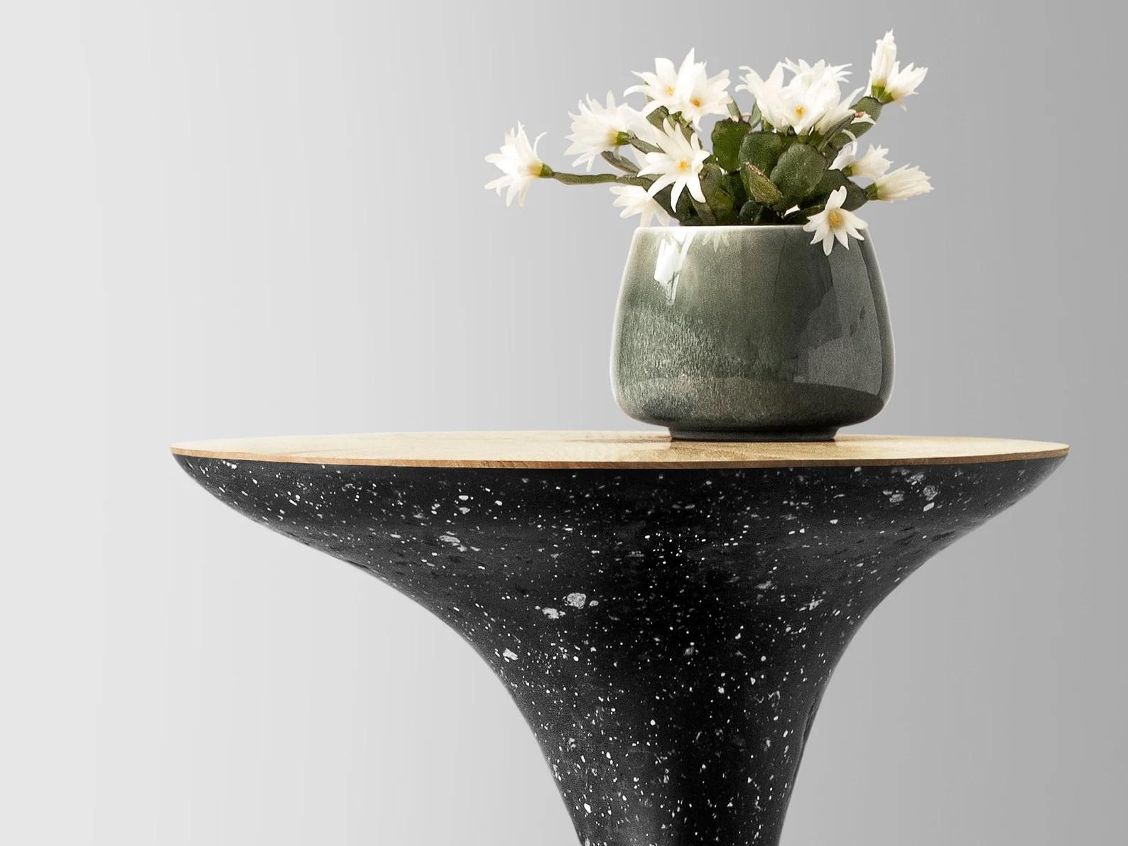 Oak Sculptural Side Table by Donatas Zukauskas For Sale