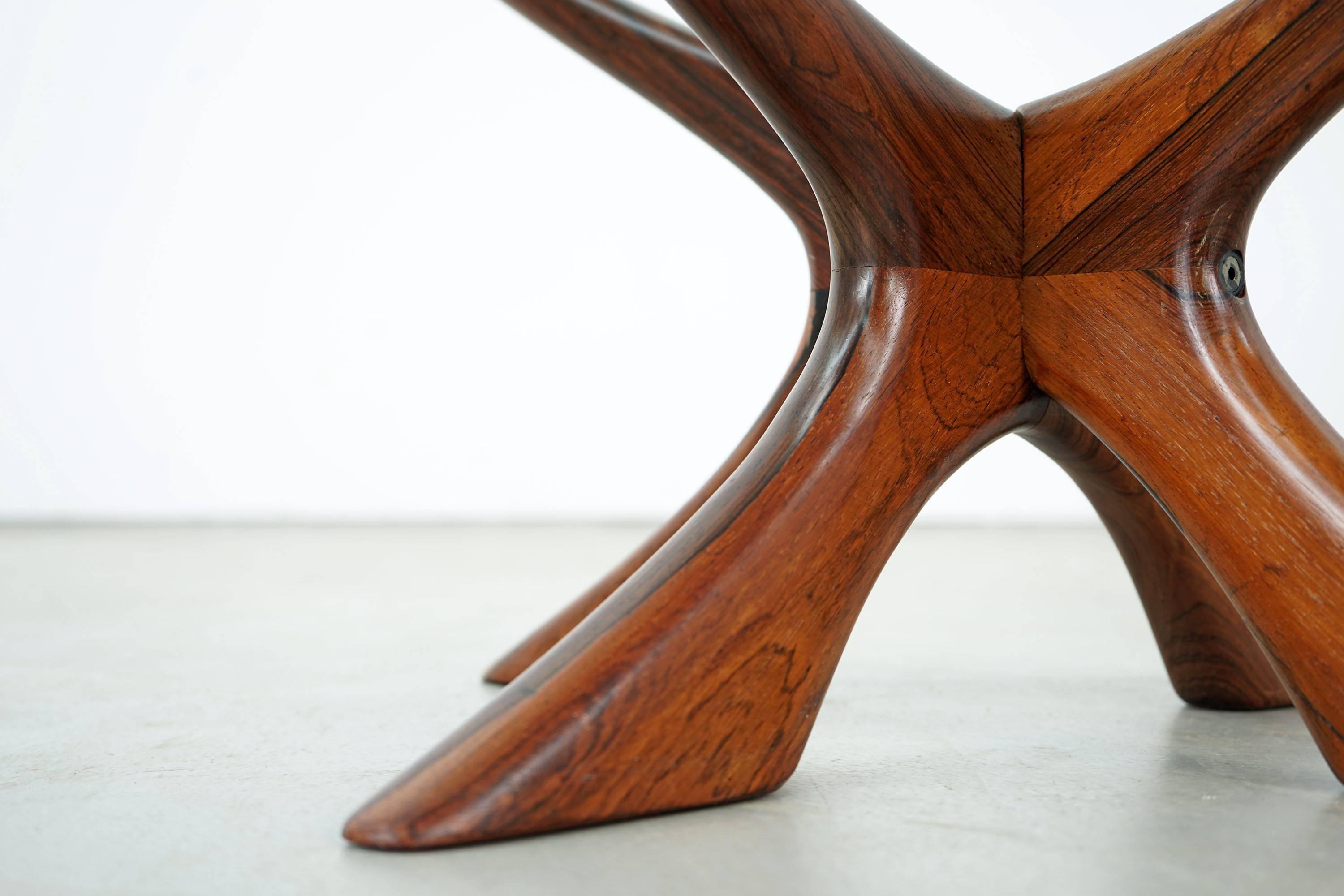 Sculptural Side Table by Illum Wikkelsø for Eilersen of the 1960s In Excellent Condition For Sale In Munster, NRW