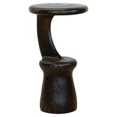 Sculptural Side Table - Charred Oak Wood
