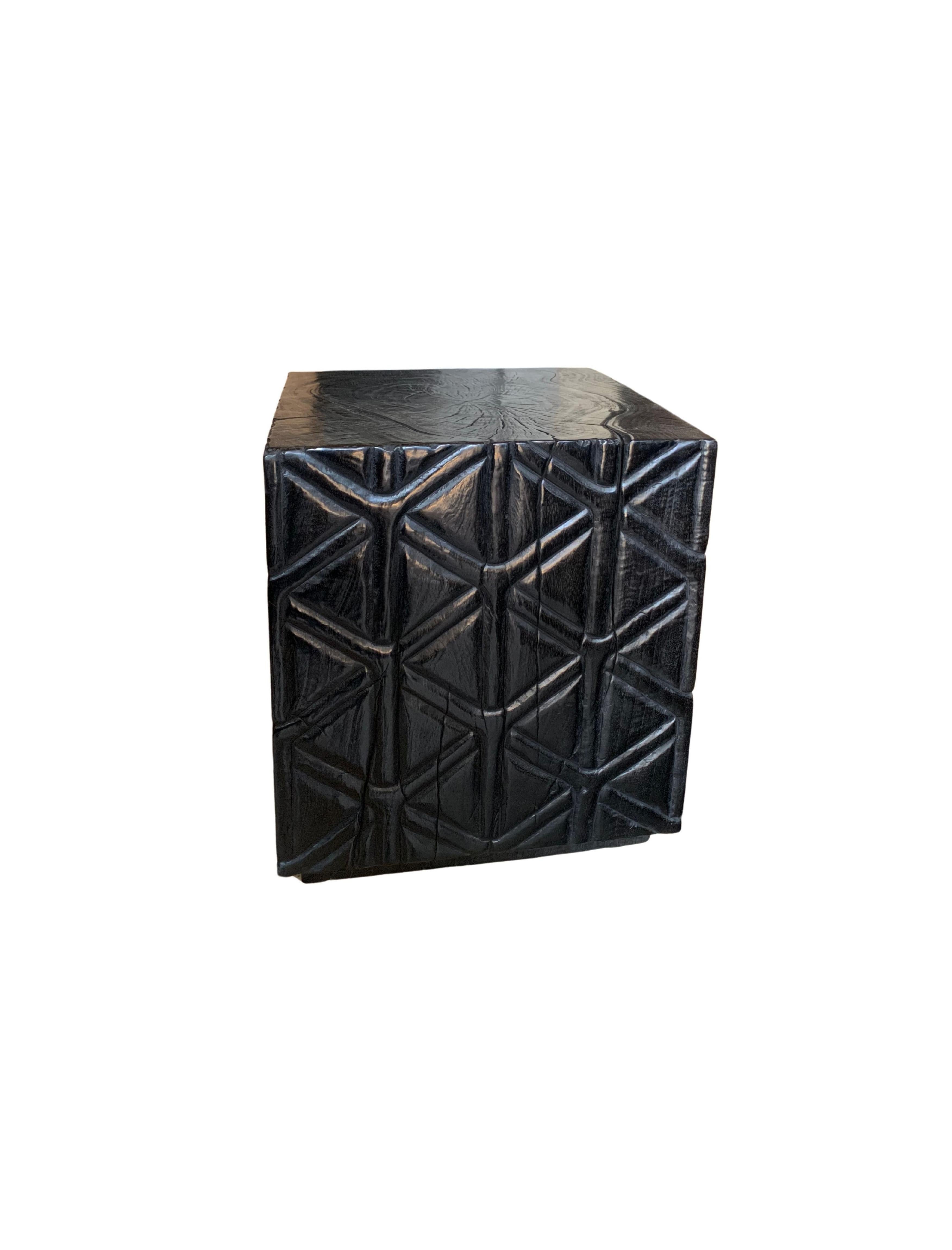 Indonesian Sculptural Side Table Crafted from Mango Wood For Sale