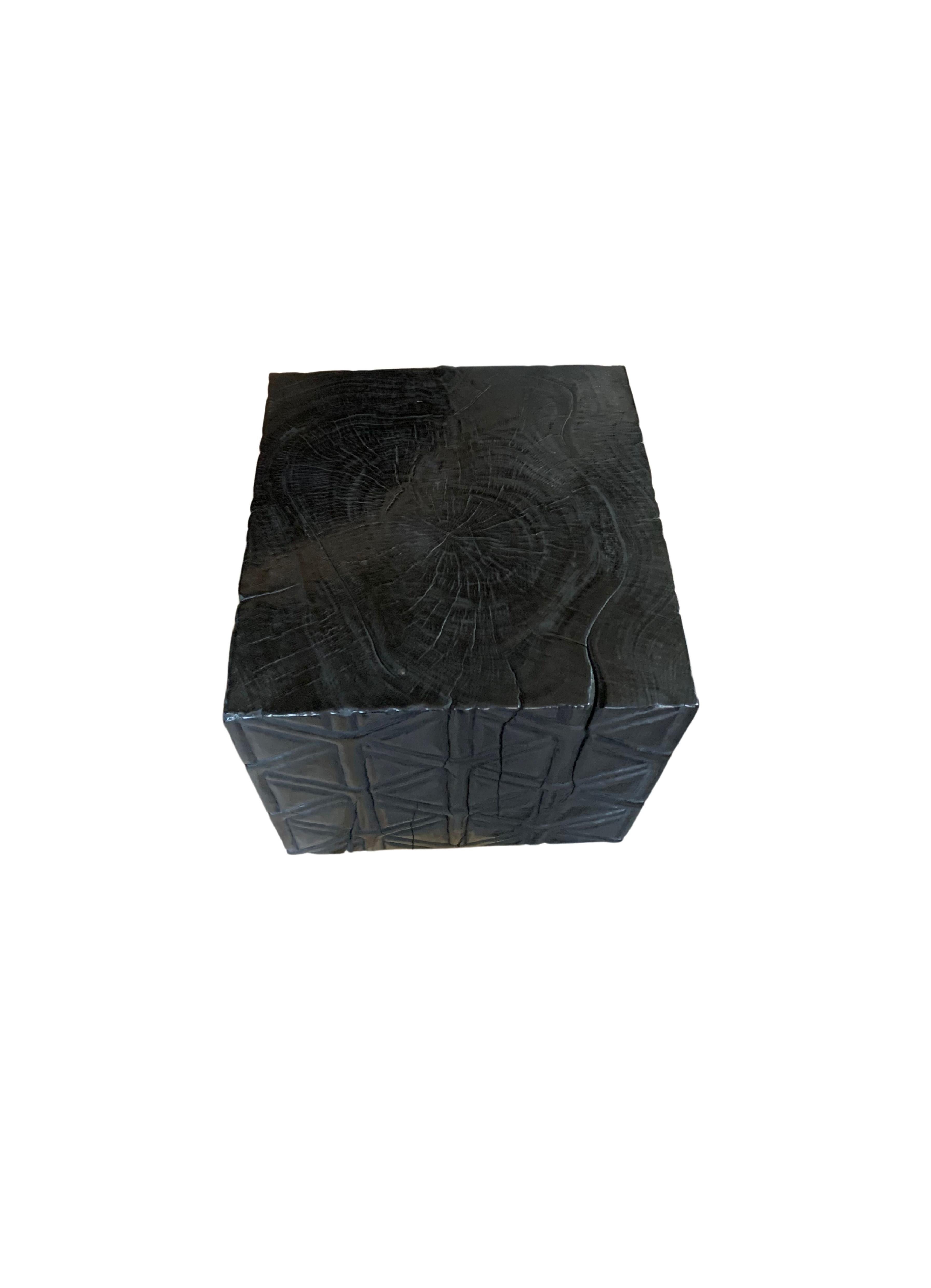 Hand-Crafted Sculptural Side Table Crafted from Mango Wood For Sale
