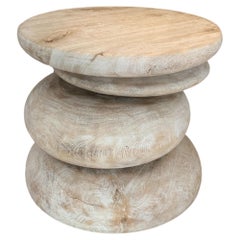 Sculptural Side Table Crafted from Mango Wood