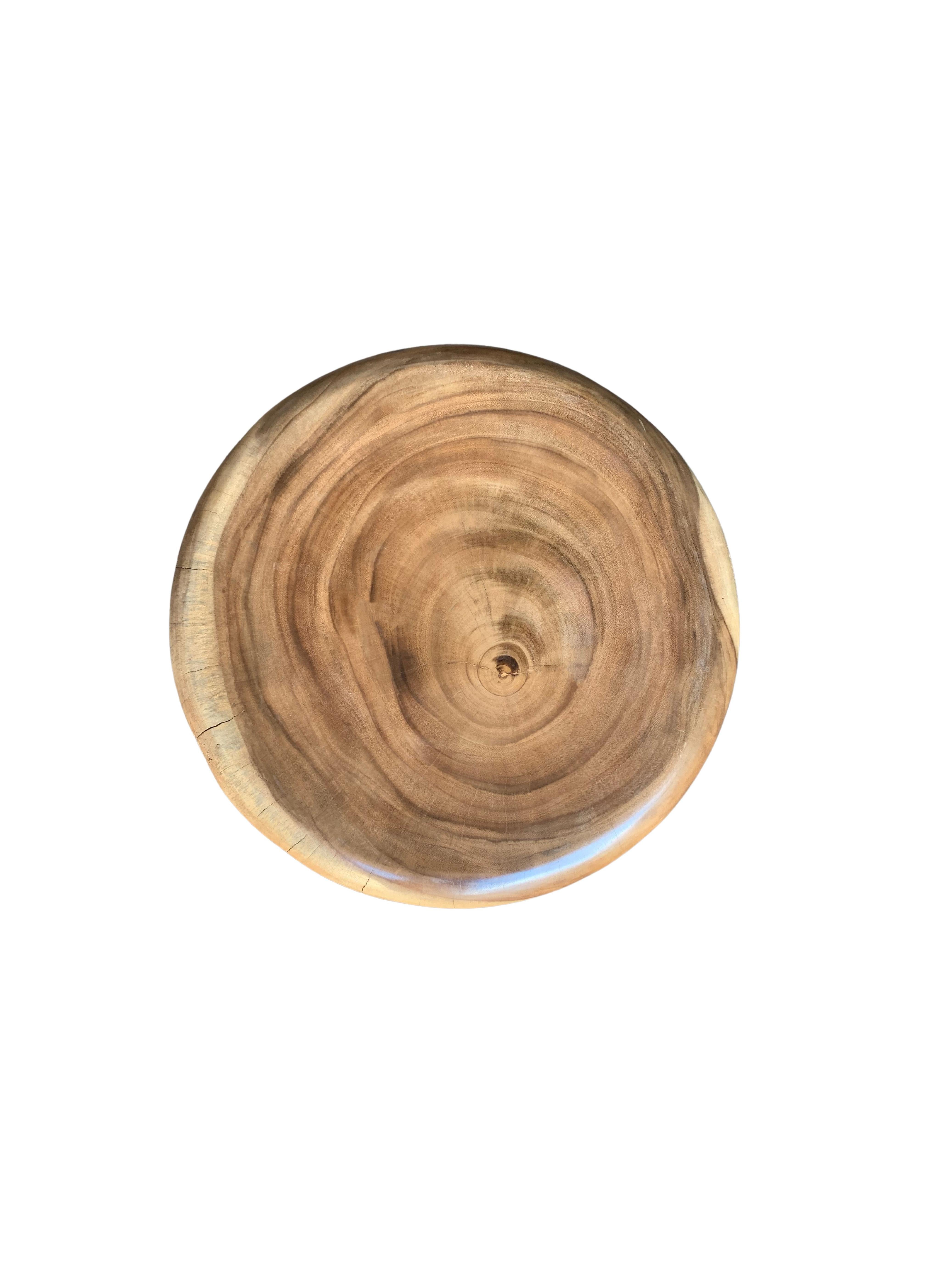 Organic Modern Sculptural Side Table Crafted from Mango Wood For Sale