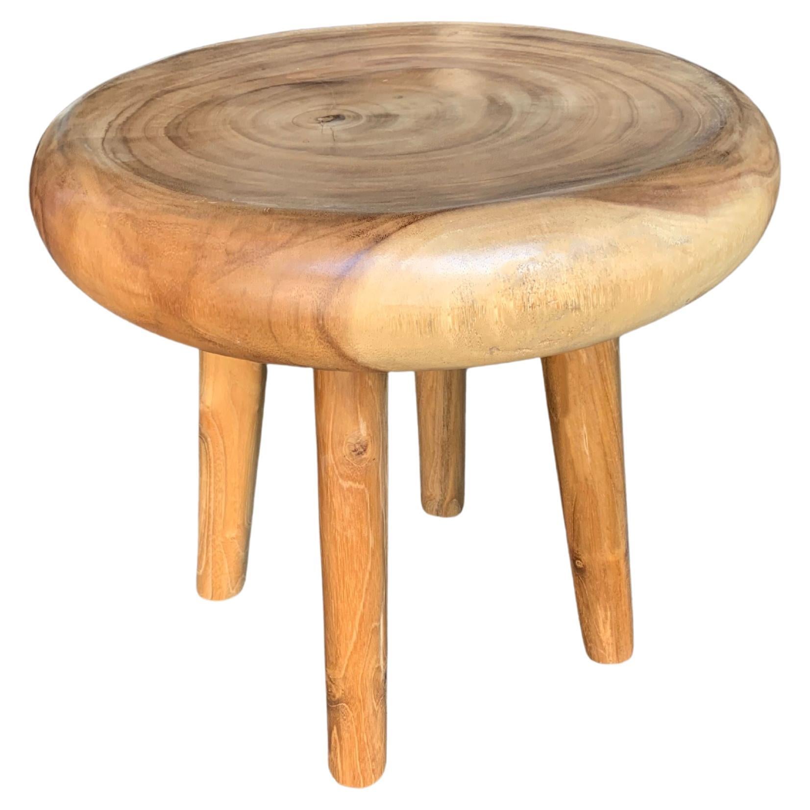 Sculptural Side Table Crafted from Mango Wood For Sale