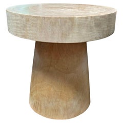Sculptural Side Table Crafted from Mango Wood