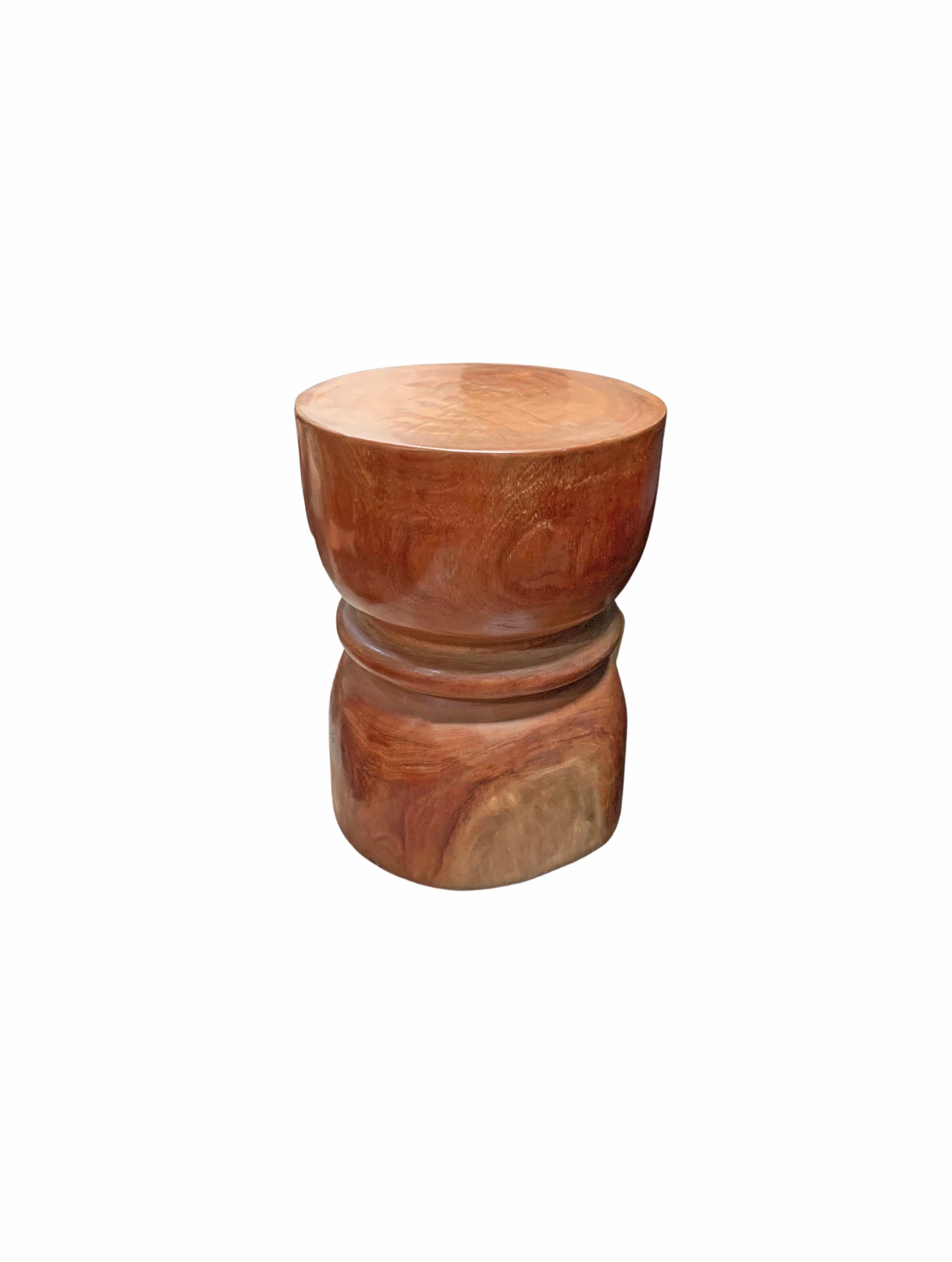 Hand-Crafted Sculptural Side Table Crafted from Solid Mango Wood For Sale