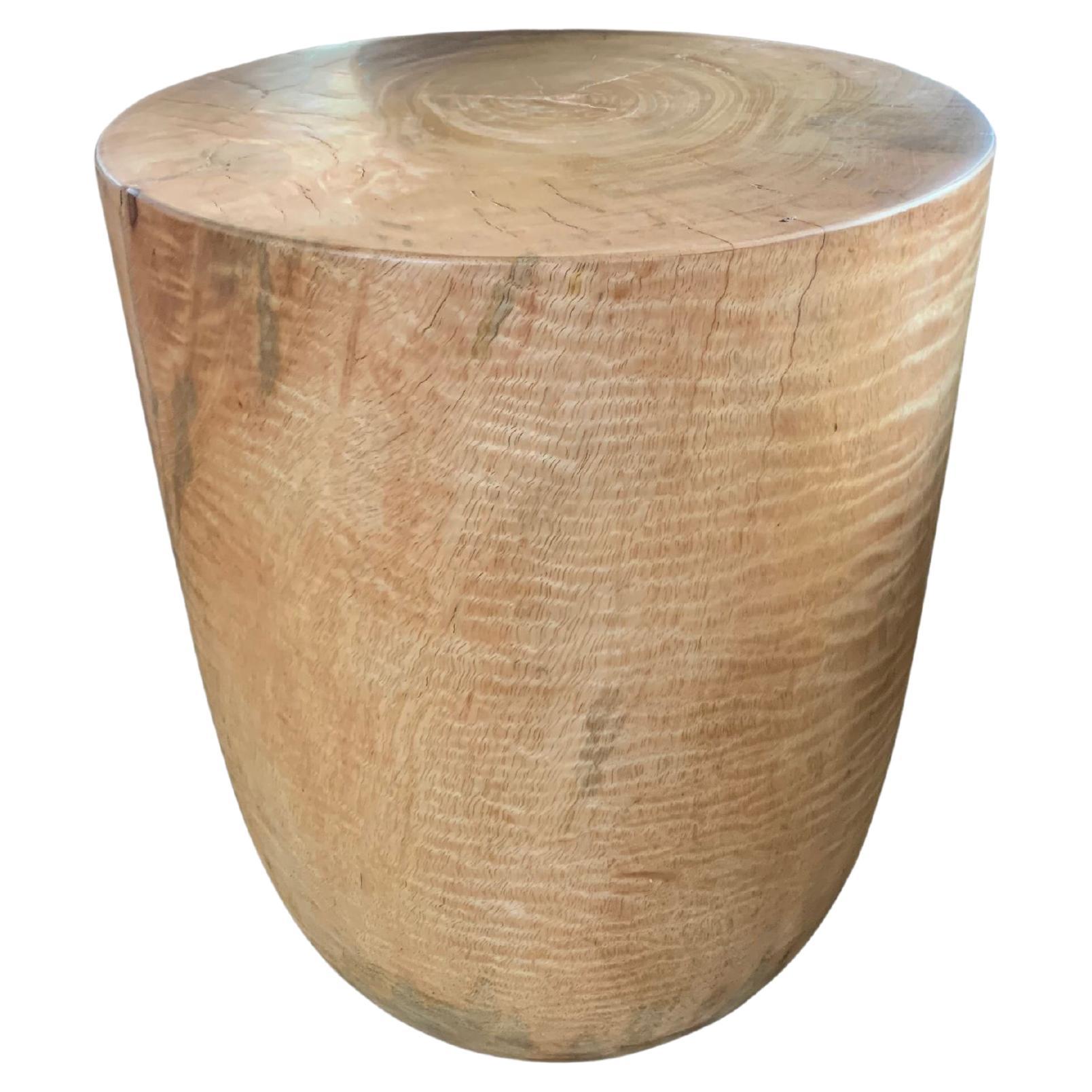 Sculptural Side Table Crafted from Solid Mango Wood For Sale