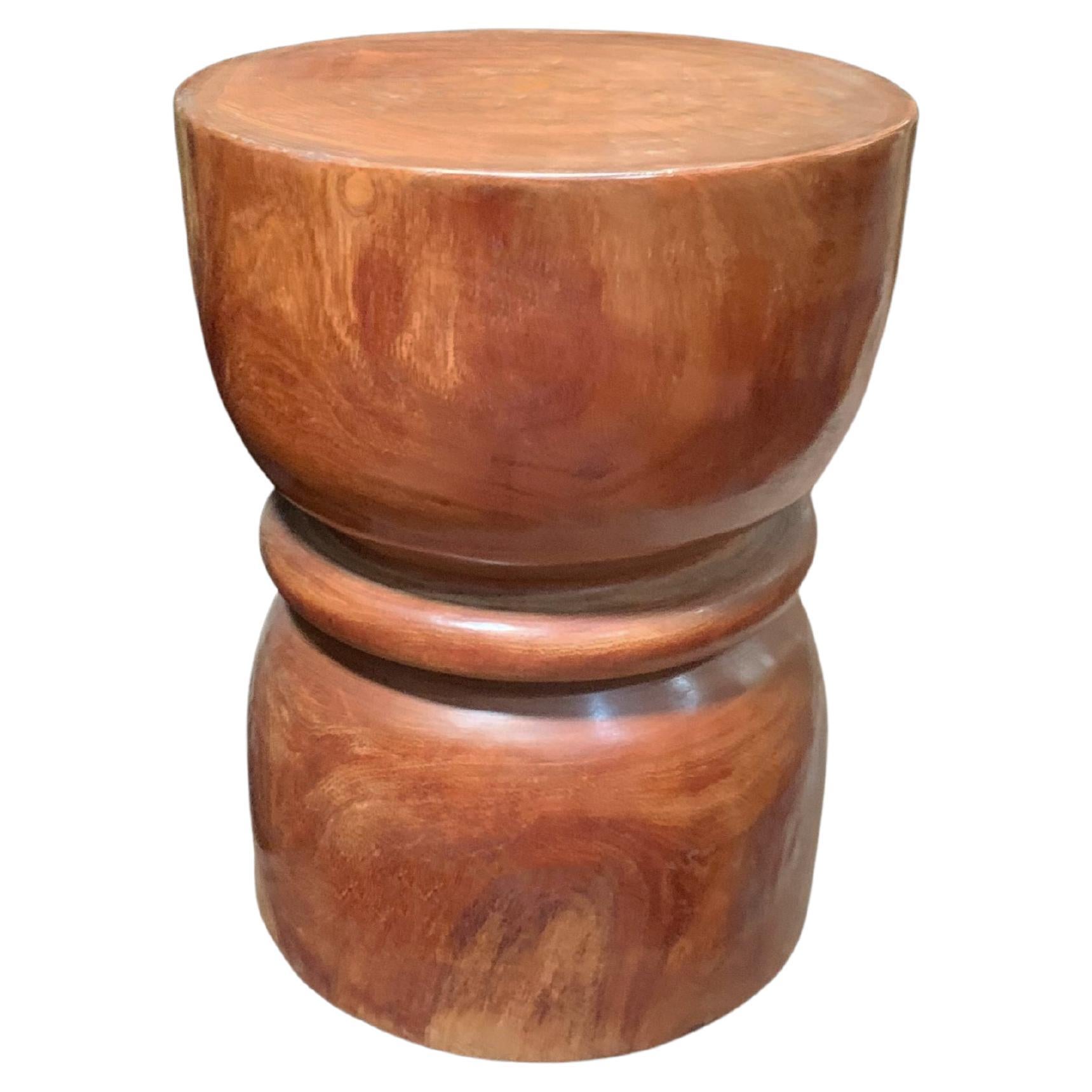 Sculptural Side Table Crafted from Solid Mango Wood For Sale