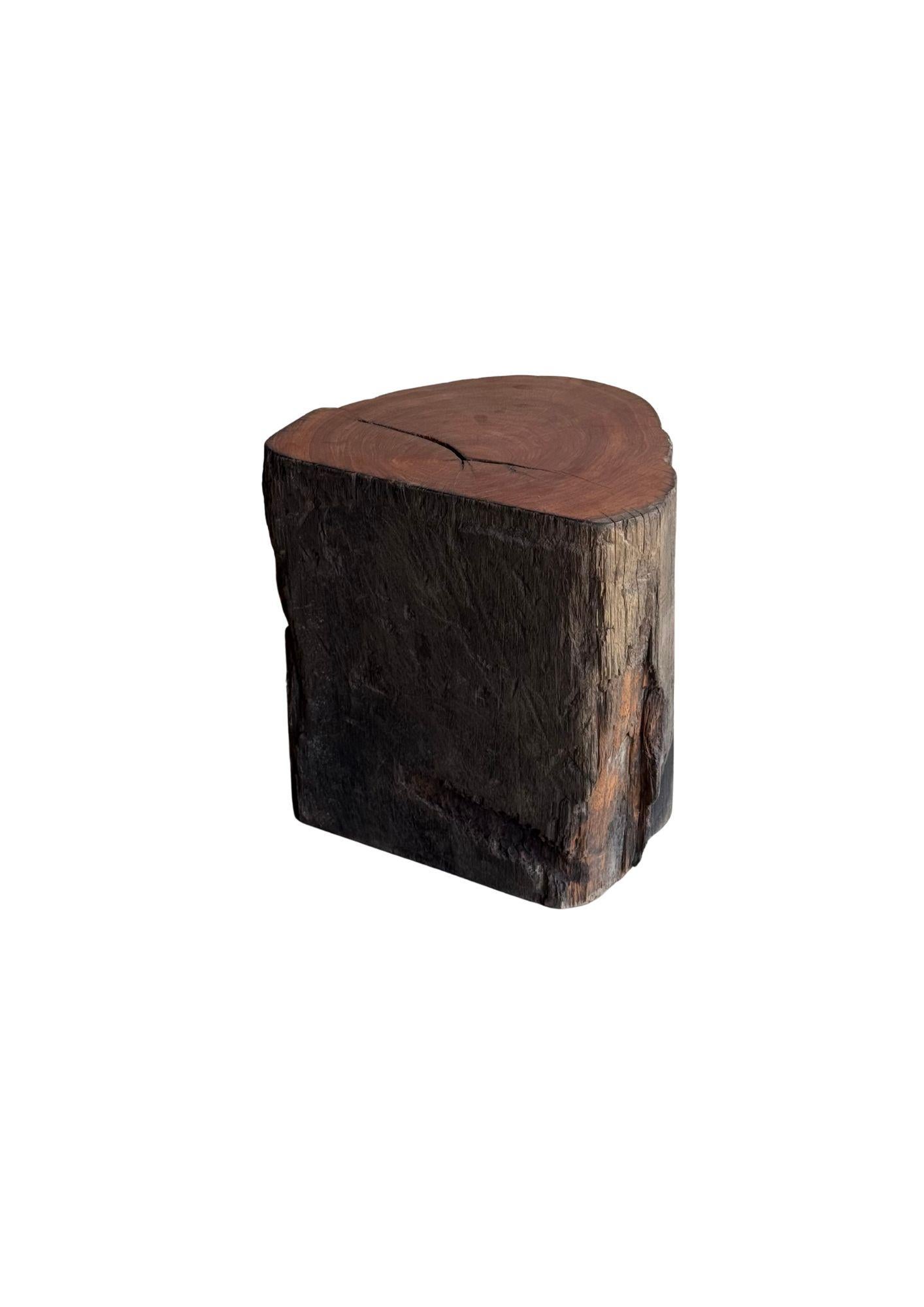 Sculptural Side Table Crafted from Ulin Iron Wood, Modern Organic For Sale 2