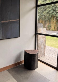 Sculptural Side Table Crafted from Ulin Iron Wood, Modern Organic