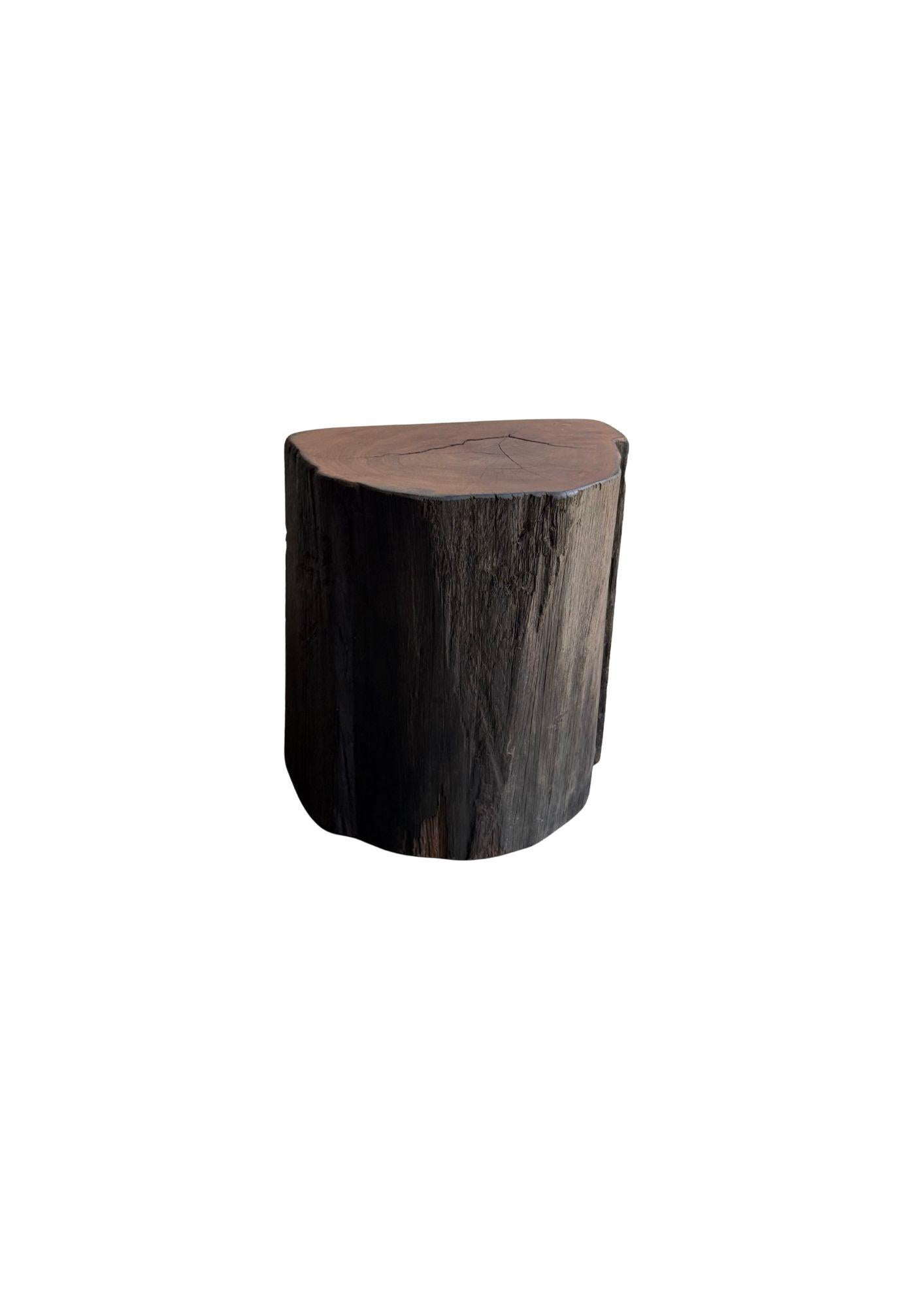 Organic Modern Sculptural Side Table Crafted from Ulin Iron Wood, Modern Organic For Sale