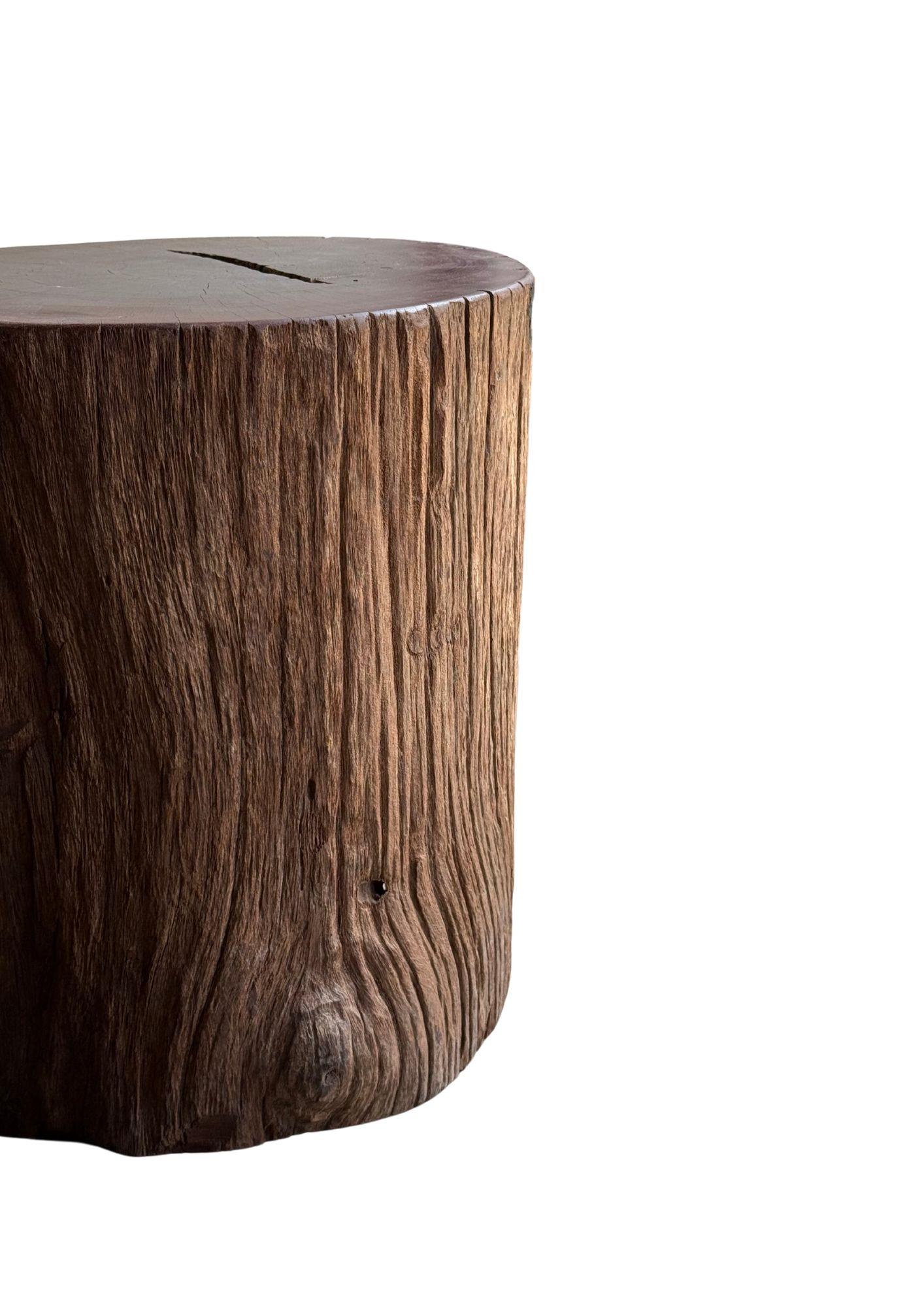 Organic Modern Sculptural Side Table Crafted from Ulin Iron Wood, Modern Organic For Sale
