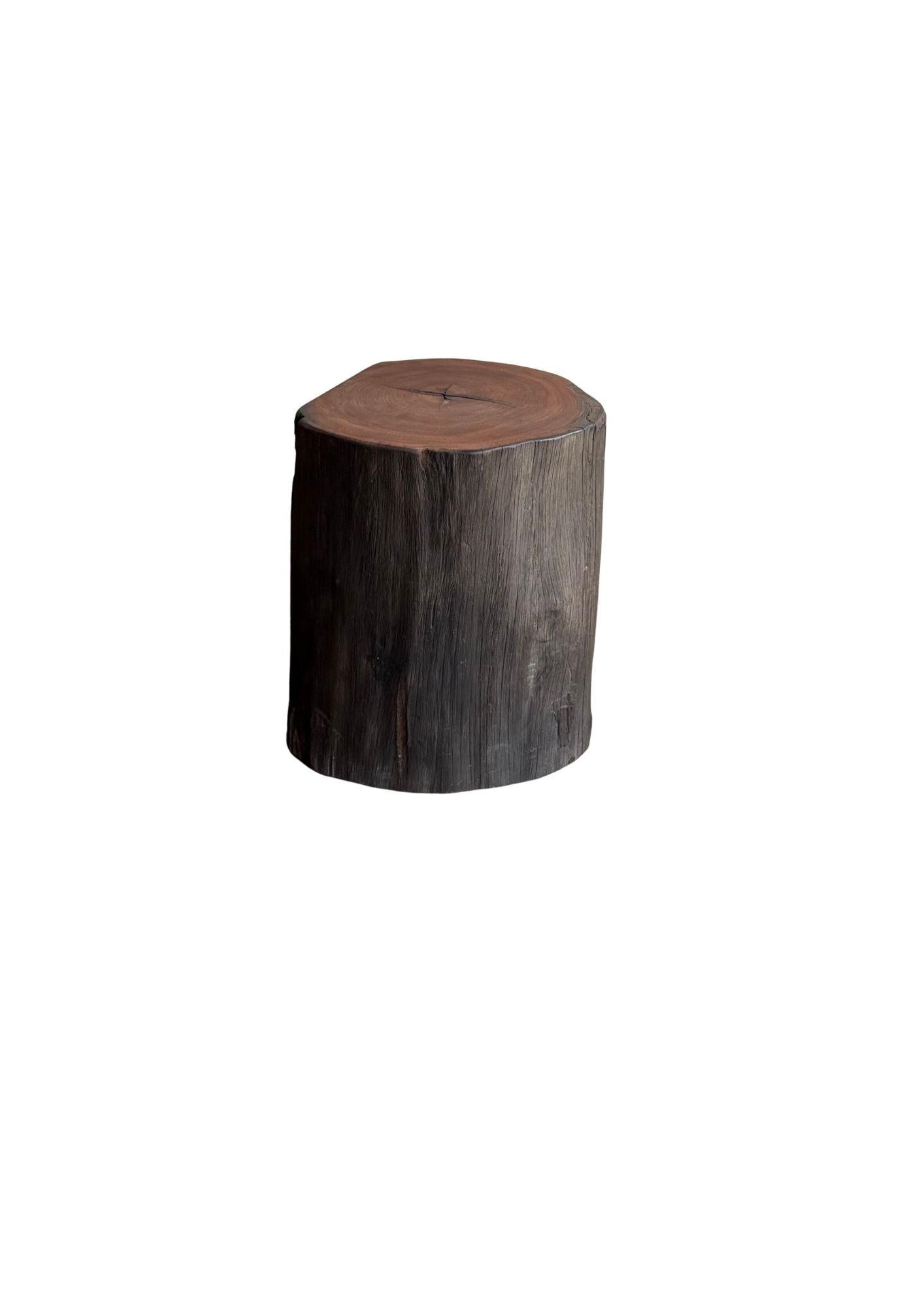 Organic Modern Sculptural Side Table Crafted from Ulin Iron Wood, Modern Organic For Sale