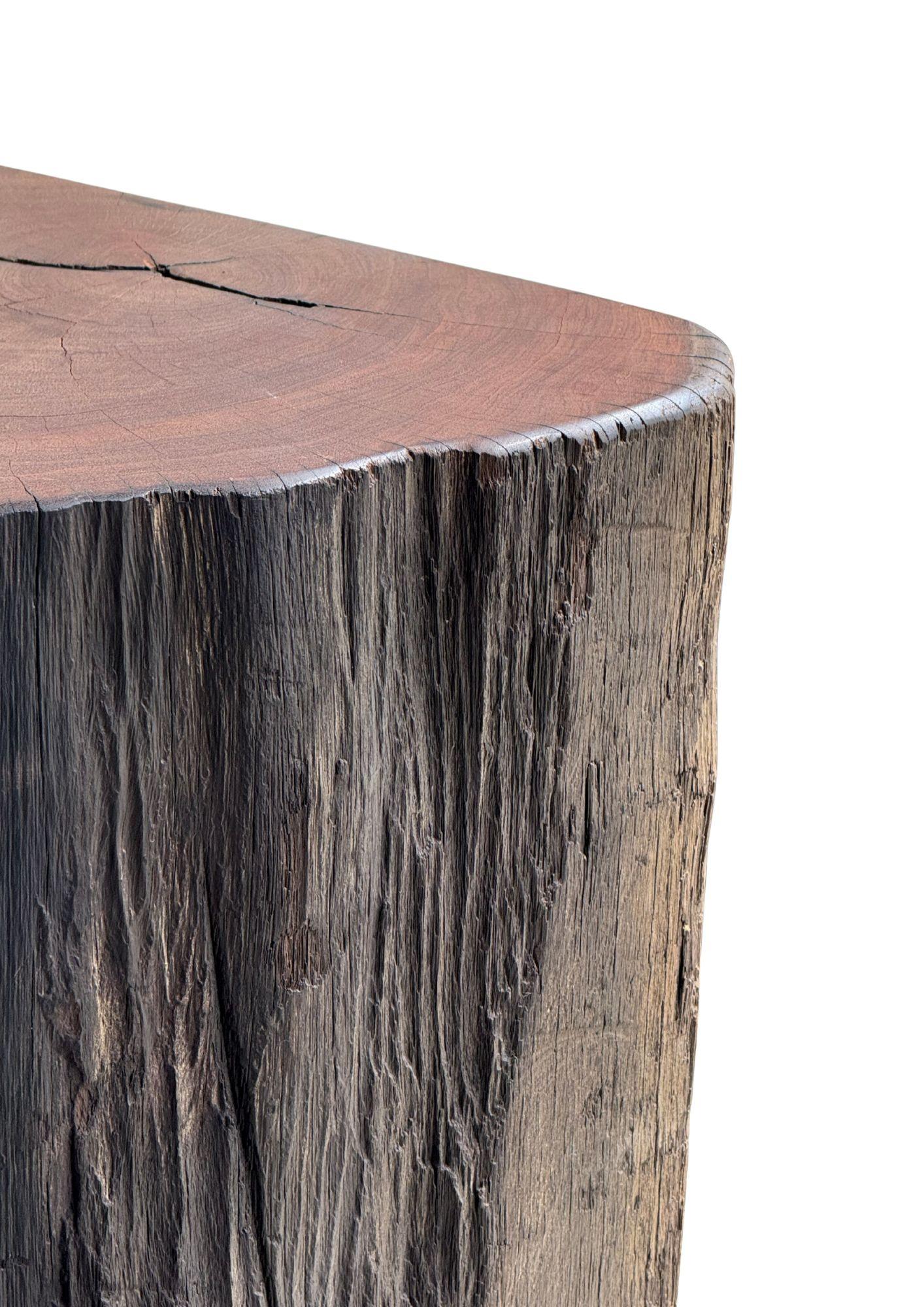 Organic Modern Sculptural Side Table Crafted from Ulin Iron Wood, Modern Organic For Sale