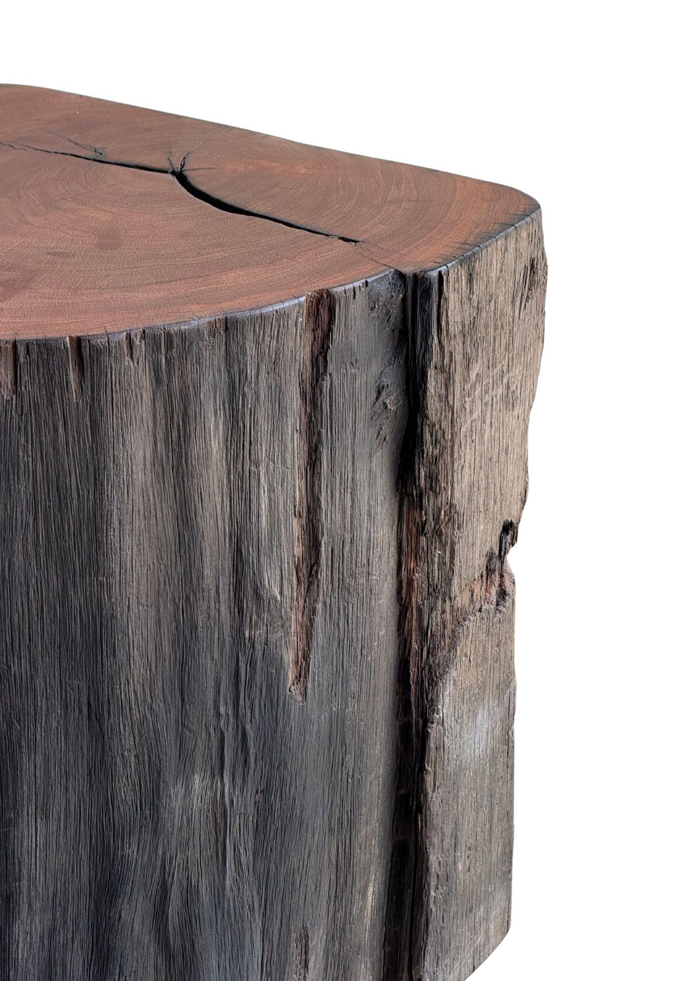 Organic Modern Sculptural Side Table Crafted from Ulin Iron Wood, Modern Organic For Sale