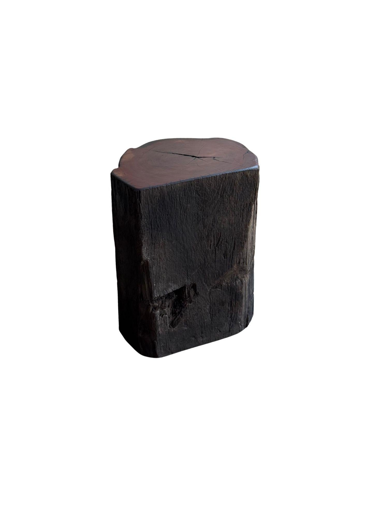 Organic Modern Sculptural Side Table Crafted from Ulin Iron Wood, Modern Organic For Sale