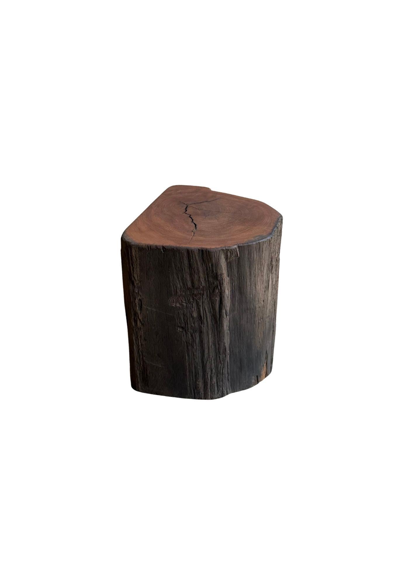 Indonesian Sculptural Side Table Crafted from Ulin Iron Wood, Modern Organic For Sale