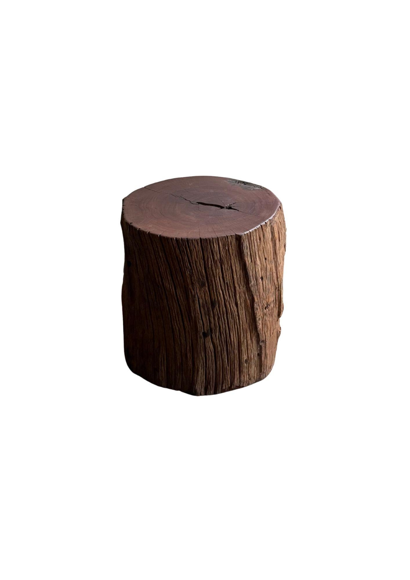 Indonesian Sculptural Side Table Crafted from Ulin Iron Wood, Modern Organic For Sale