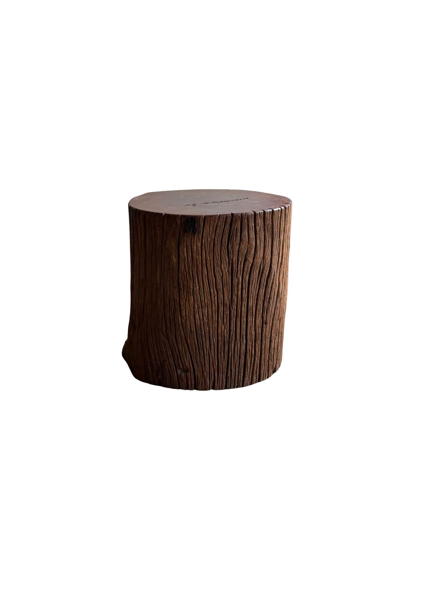 Indonesian Sculptural Side Table Crafted from Ulin Iron Wood, Modern Organic For Sale