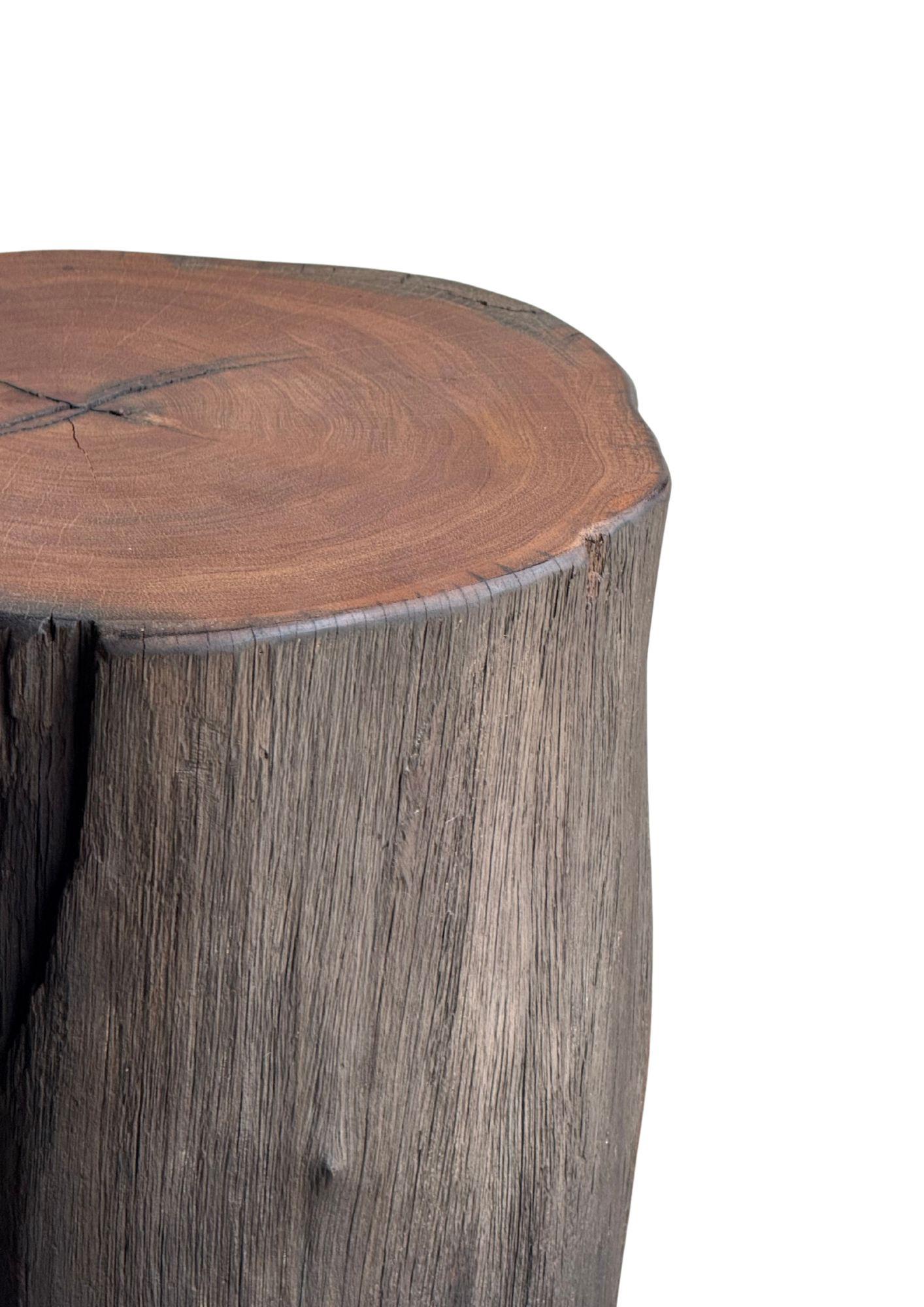 Indonesian Sculptural Side Table Crafted from Ulin Iron Wood, Modern Organic For Sale