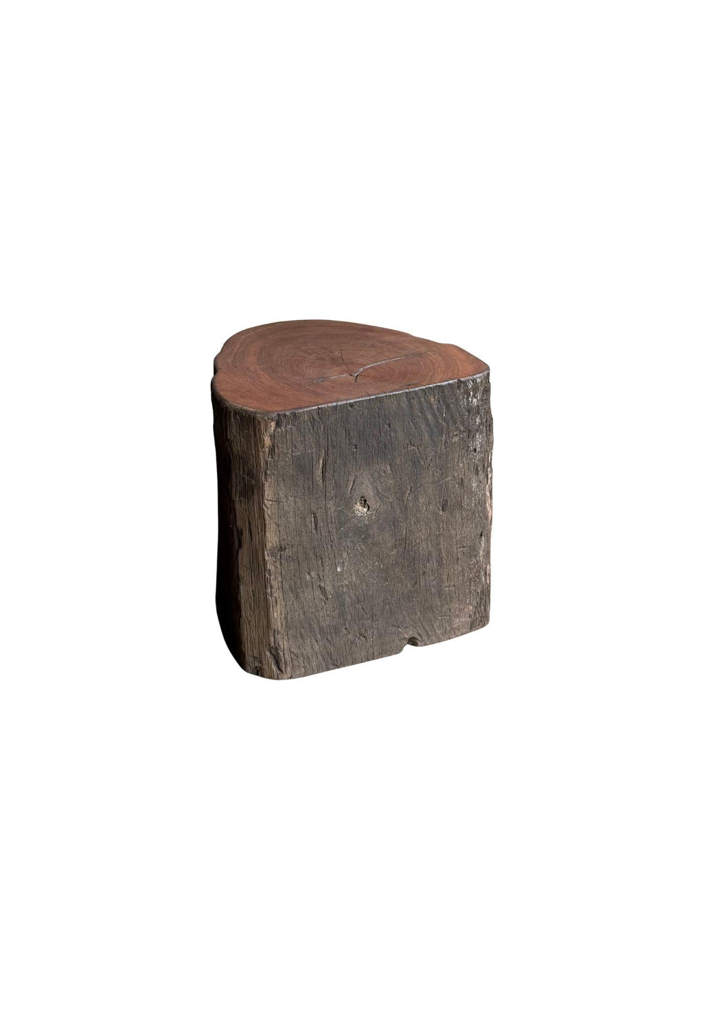 Indonesian Sculptural Side Table Crafted from Ulin Iron Wood, Modern Organic For Sale