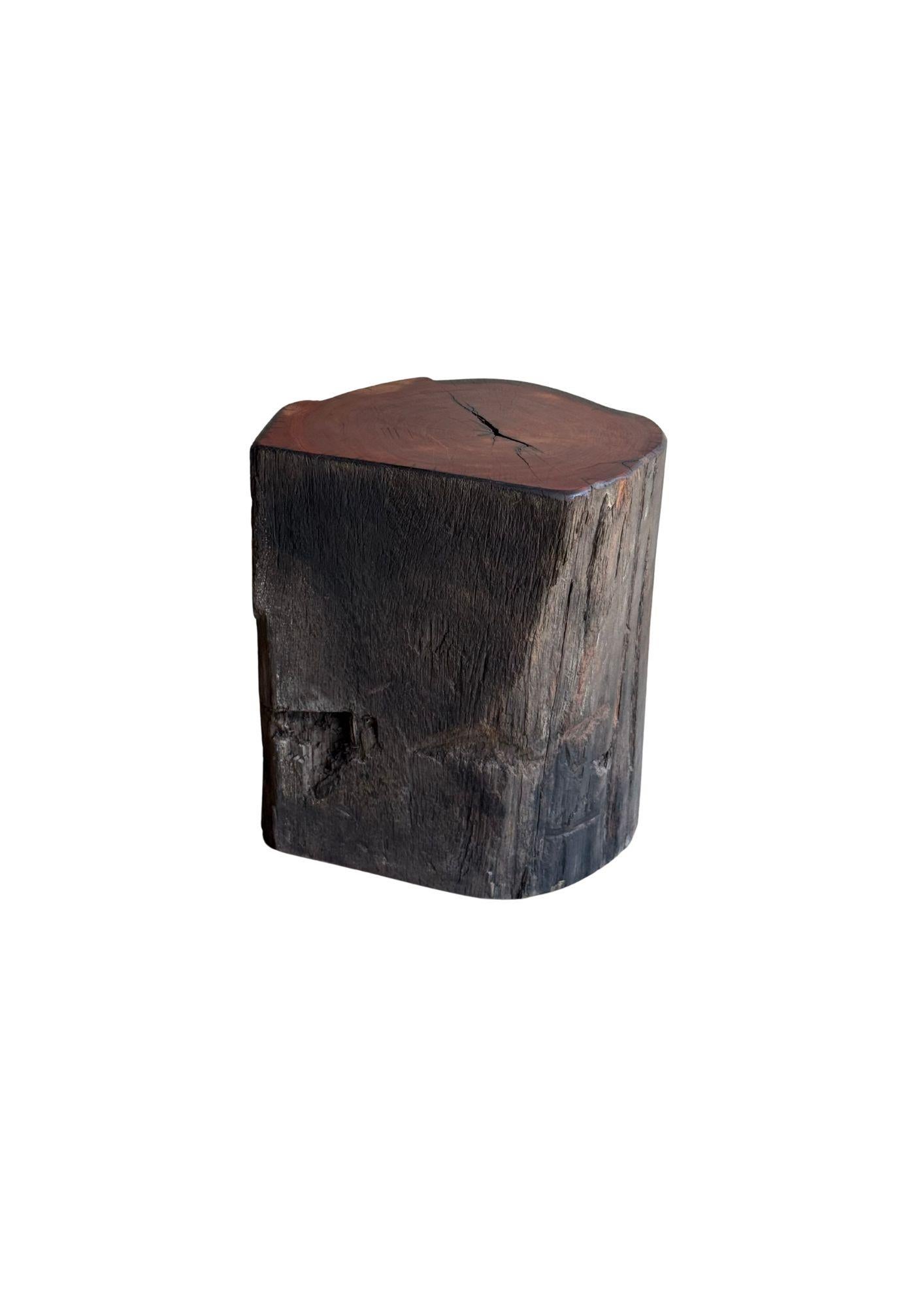 Indonesian Sculptural Side Table Crafted from Ulin Iron Wood, Modern Organic For Sale