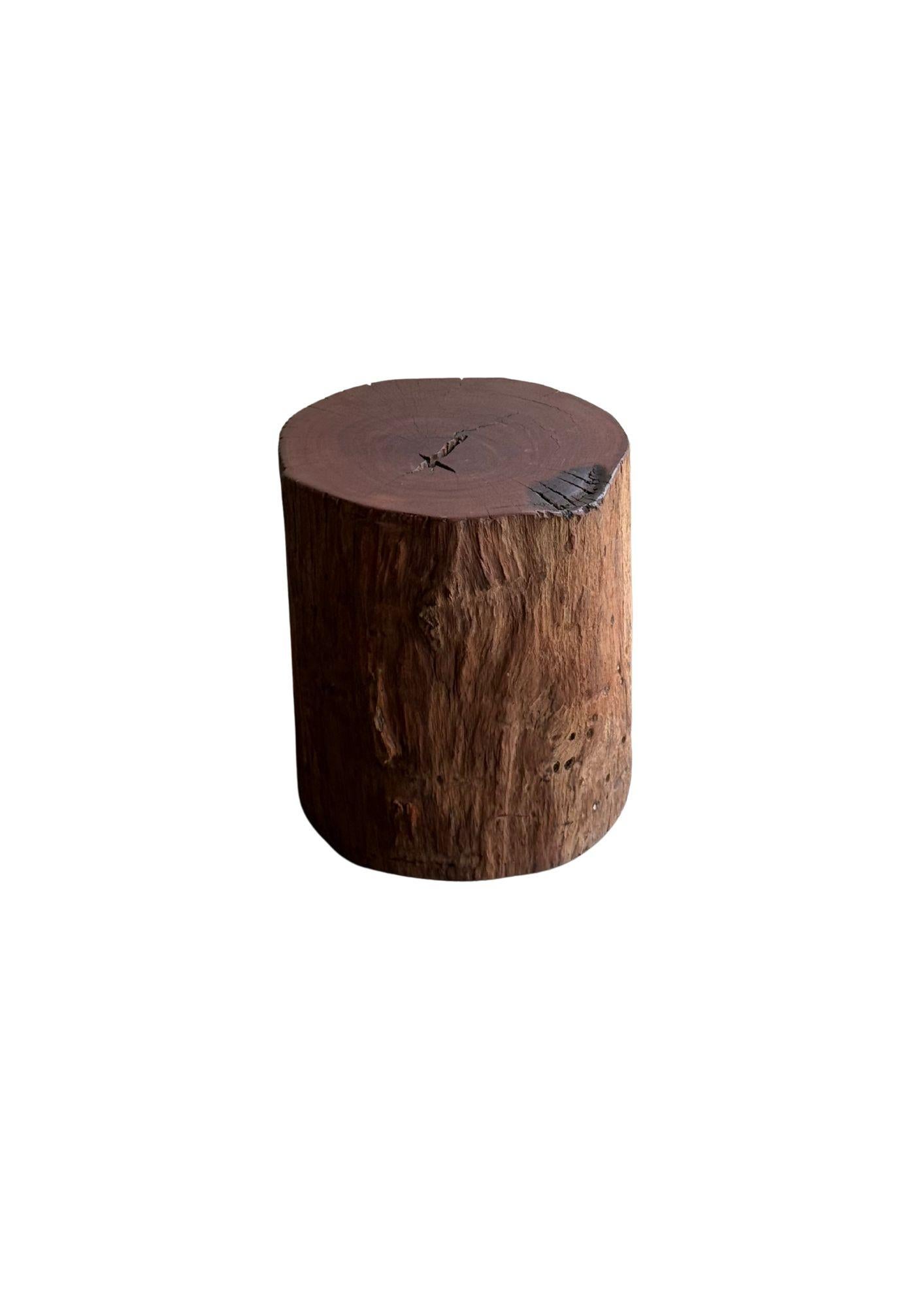 Hand-Crafted Sculptural Side Table Crafted from Ulin Iron Wood, Modern Organic For Sale