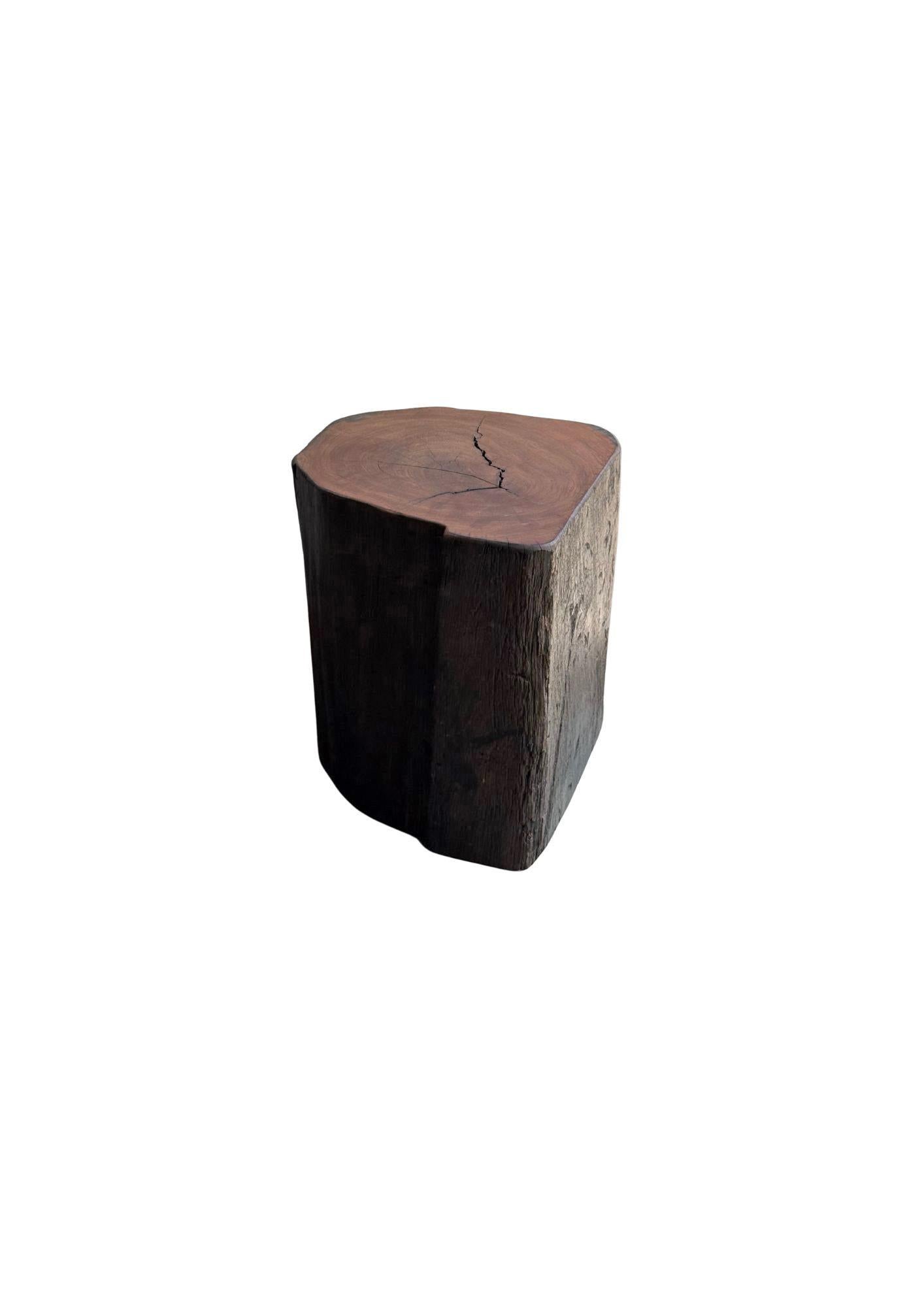 Sculptural Side Table Crafted from Ulin Iron Wood, Modern Organic In Good Condition For Sale In Jimbaran, Bali