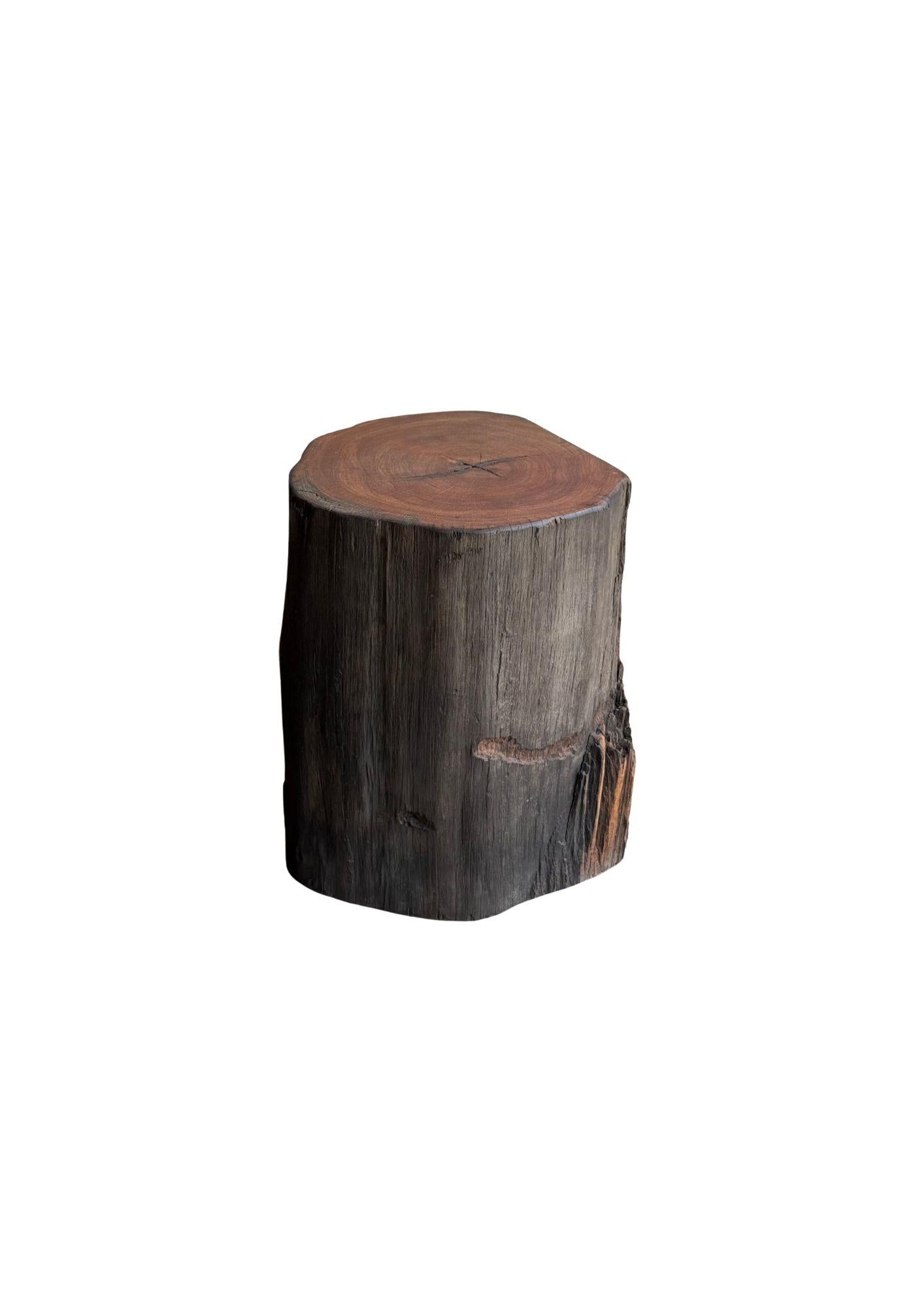 Sculptural Side Table Crafted from Ulin Iron Wood, Modern Organic In Good Condition For Sale In Jimbaran, Bali