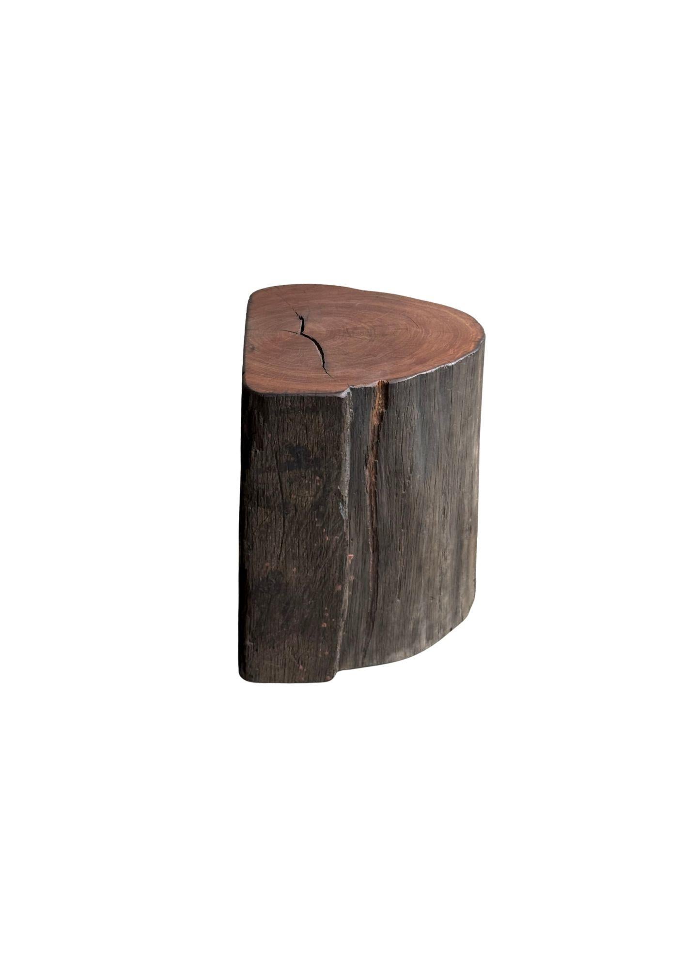 Sculptural Side Table Crafted from Ulin Iron Wood, Modern Organic In Good Condition For Sale In Jimbaran, Bali