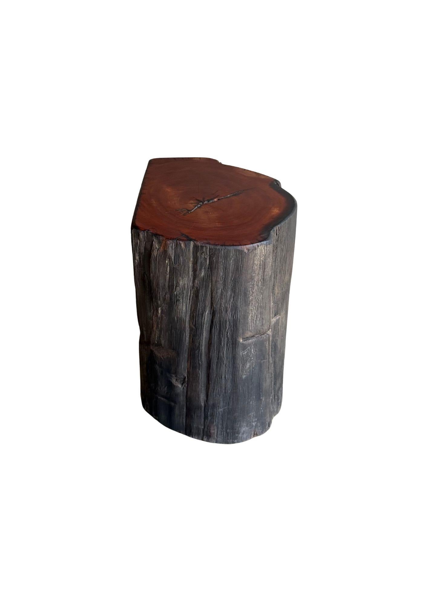 Sculptural Side Table Crafted from Ulin Iron Wood, Modern Organic In Good Condition For Sale In Jimbaran, Bali