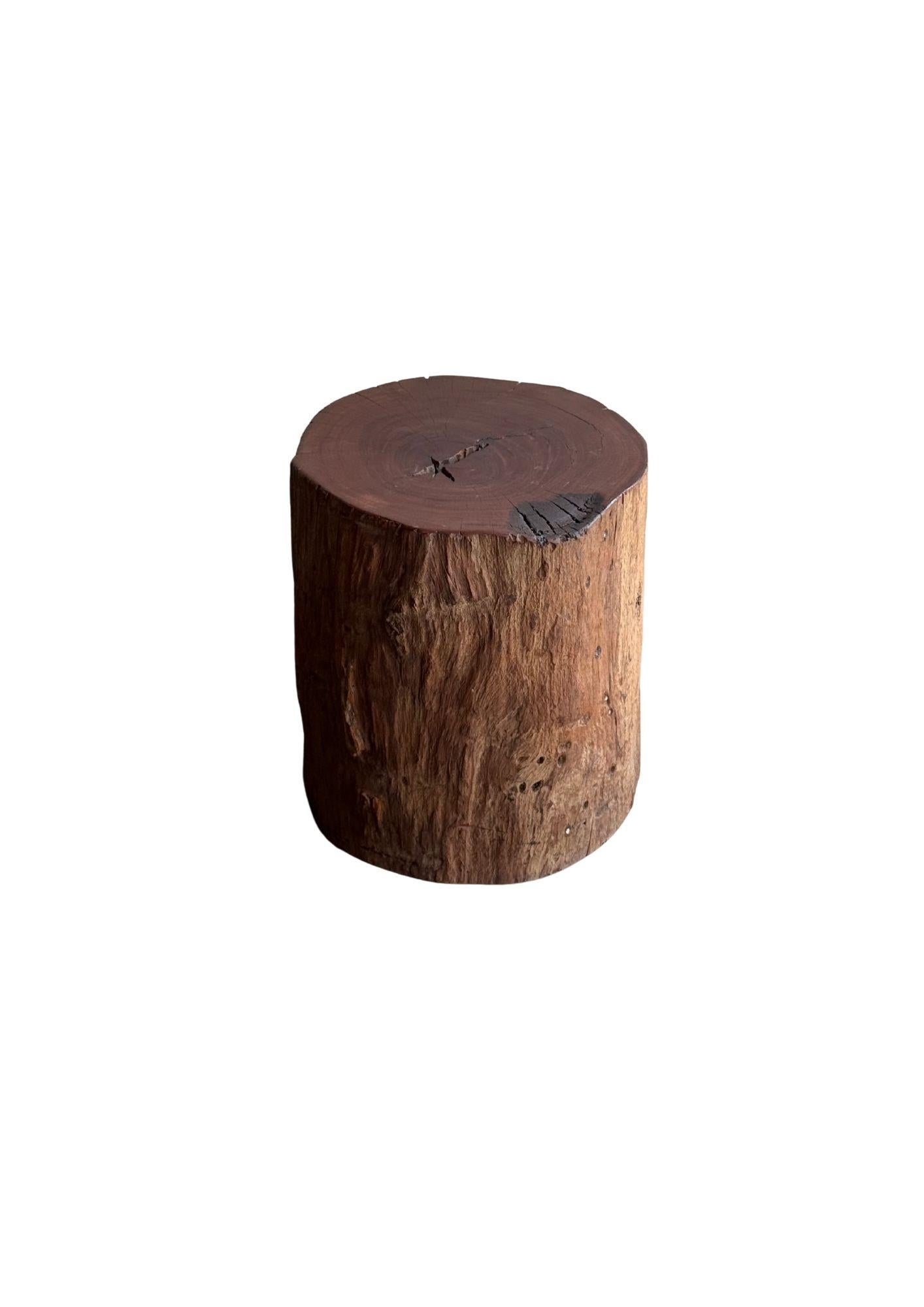 Contemporary Sculptural Side Table Crafted from Ulin Iron Wood, Modern Organic For Sale